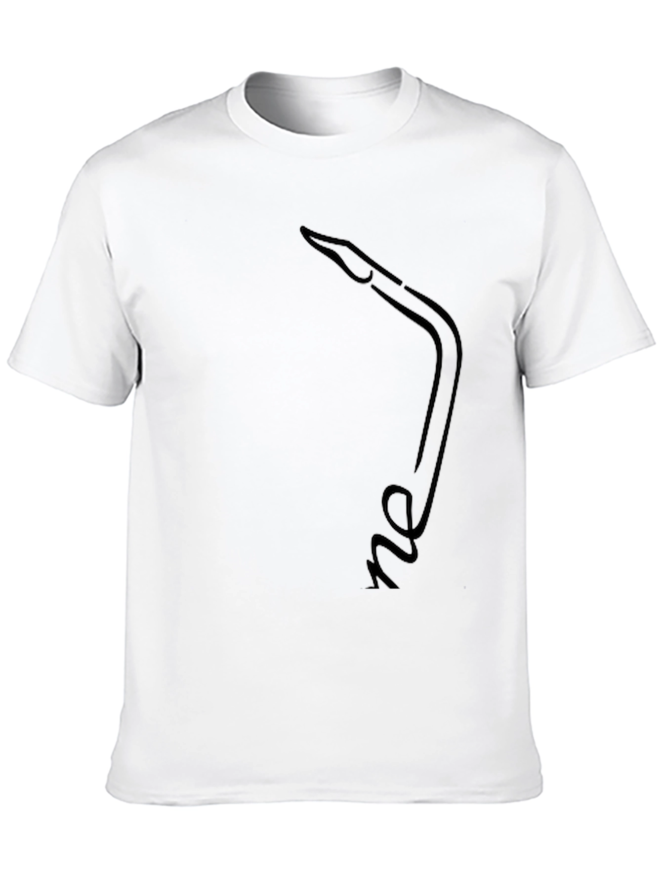 Black T-Shirt with Saxophone Design