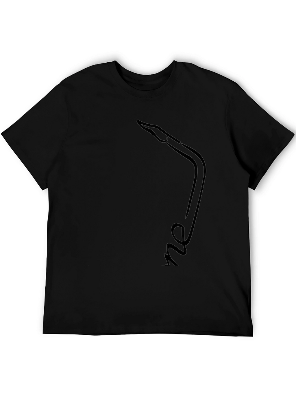 Black T-Shirt with Saxophone Design