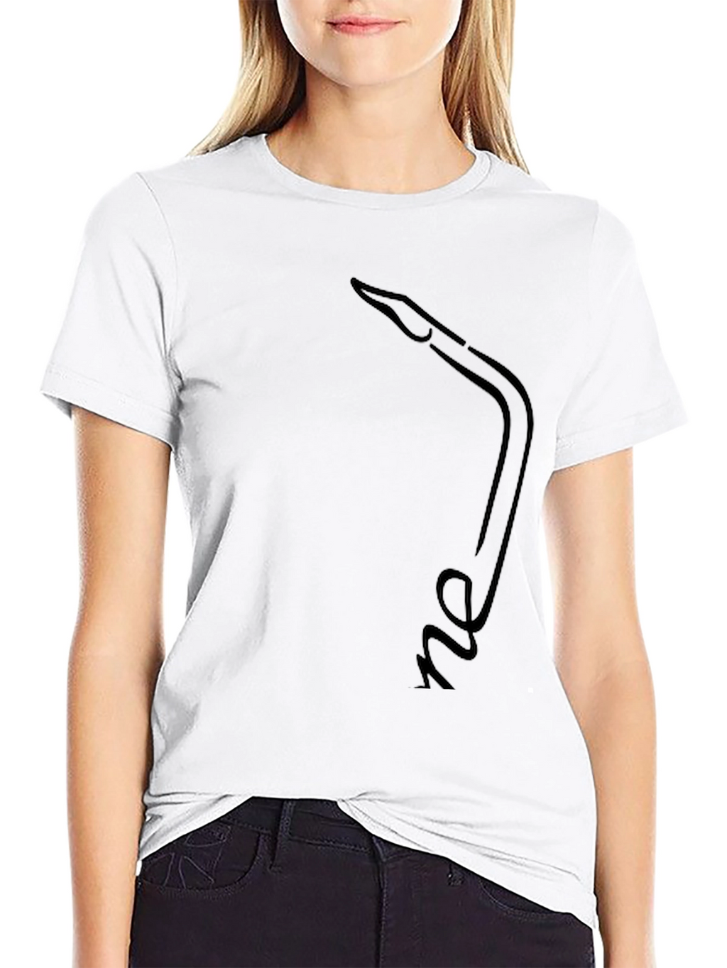 Black T-Shirt with Saxophone Design