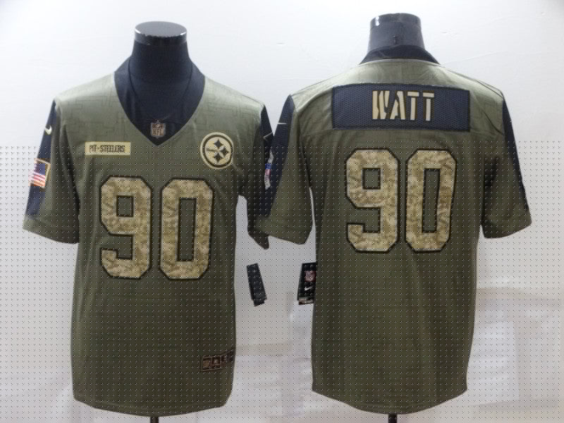 Men's Pittsburgh Steelers T.J. Watt #90 Brown Game Player Jerseys