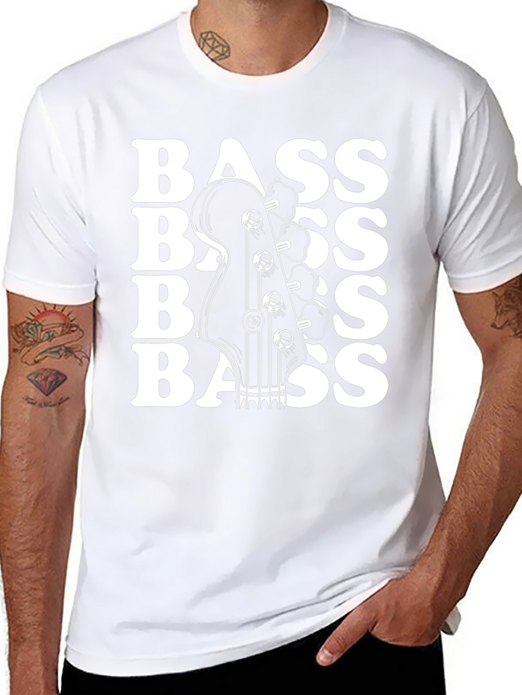 Bass Guitar Black Graphic Tee