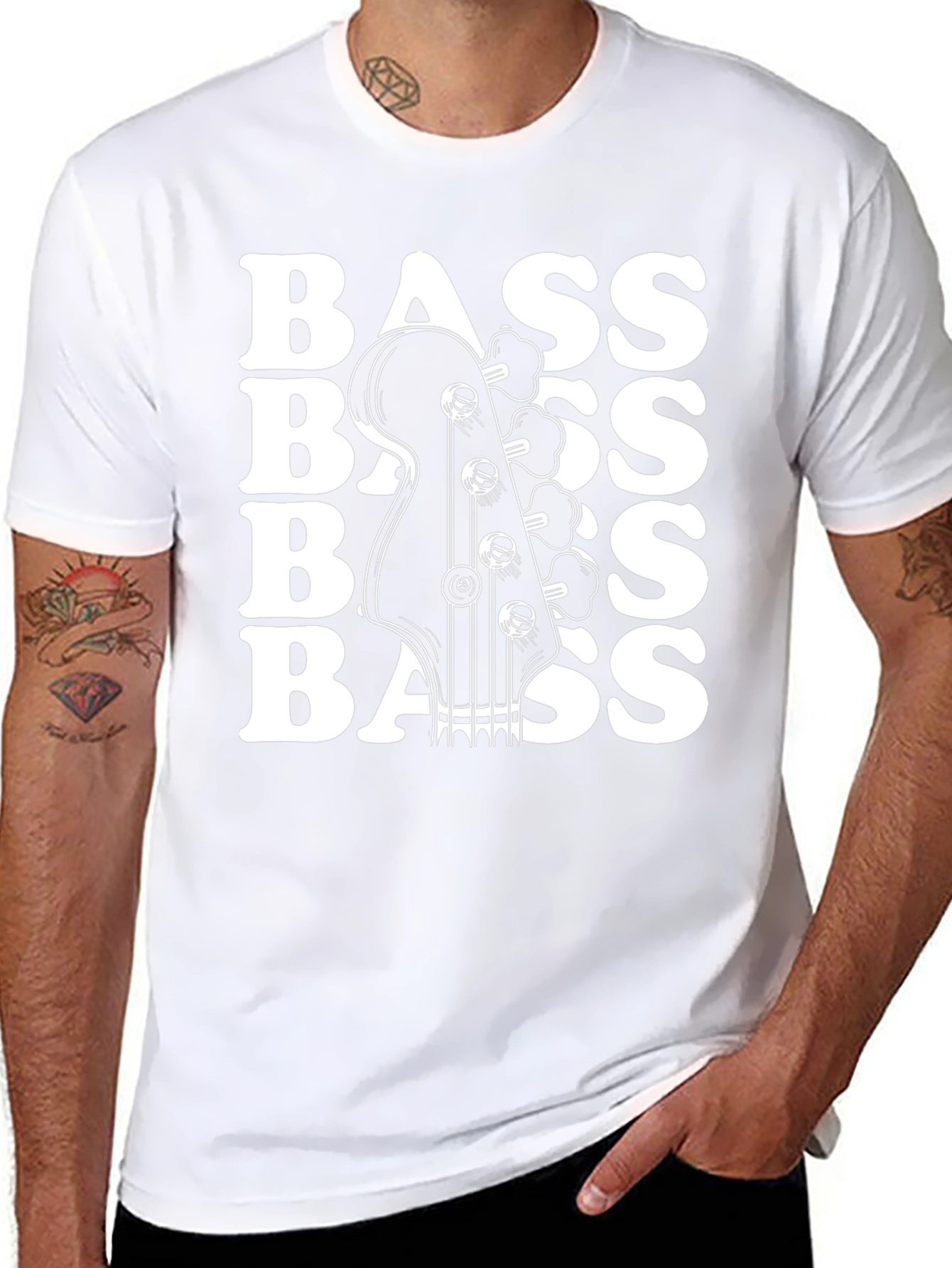 Bass Guitar Black Graphic Tee