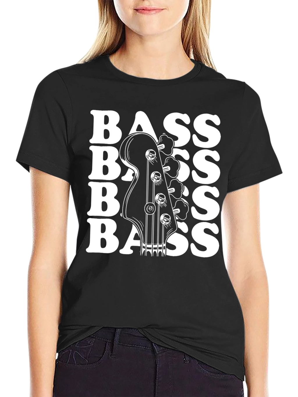 Bass Guitar Black Graphic Tee