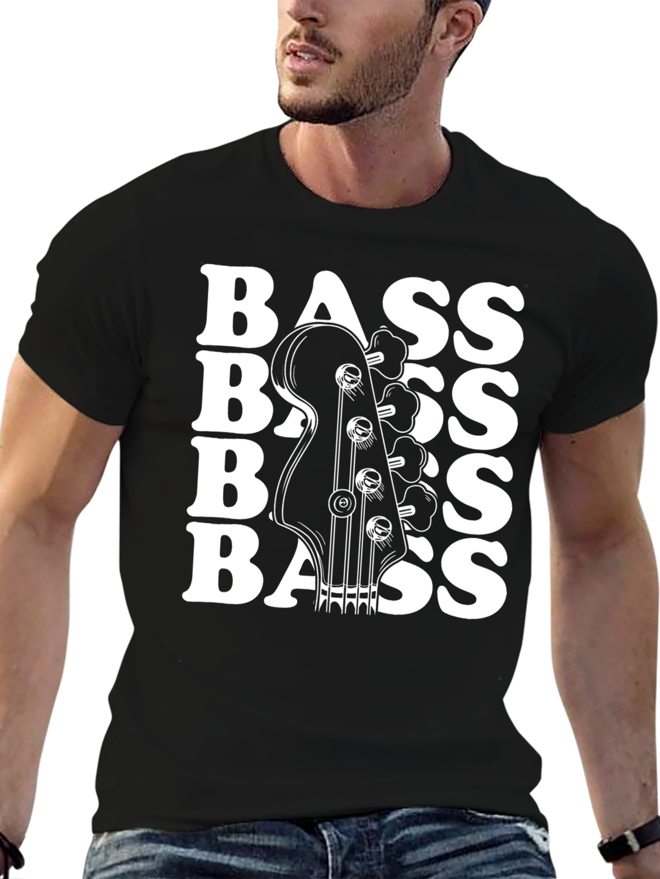 Bass Guitar Black Graphic Tee