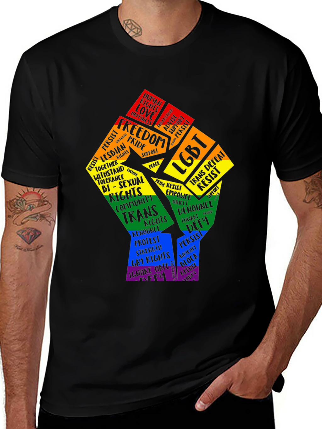 LGBT Pride Power Fist Graphic T-Shirt