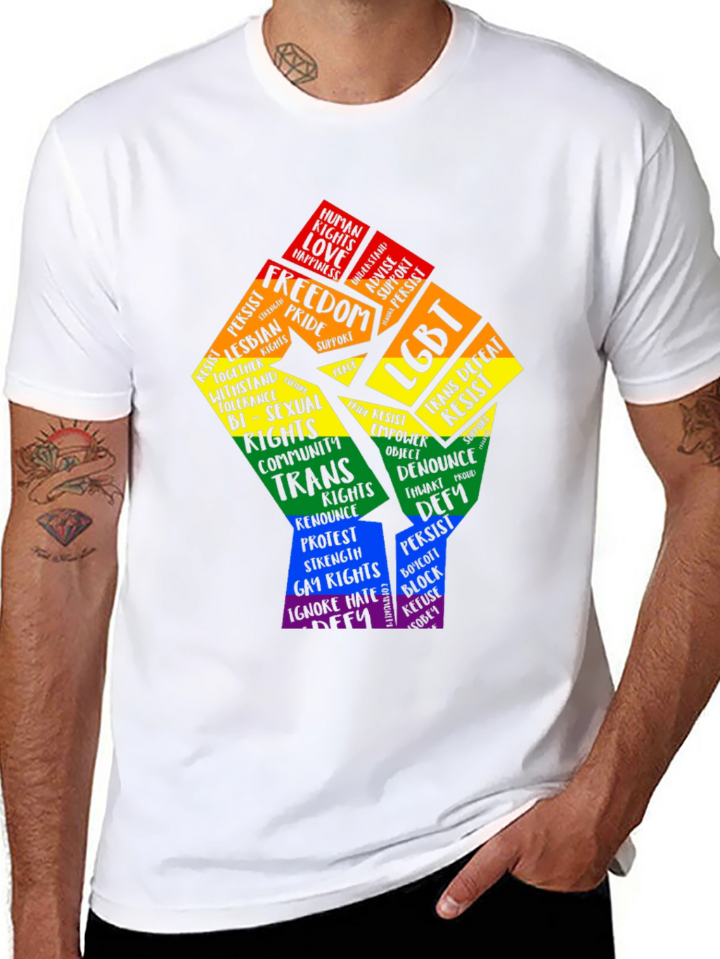 LGBT Pride Power Fist Graphic T-Shirt