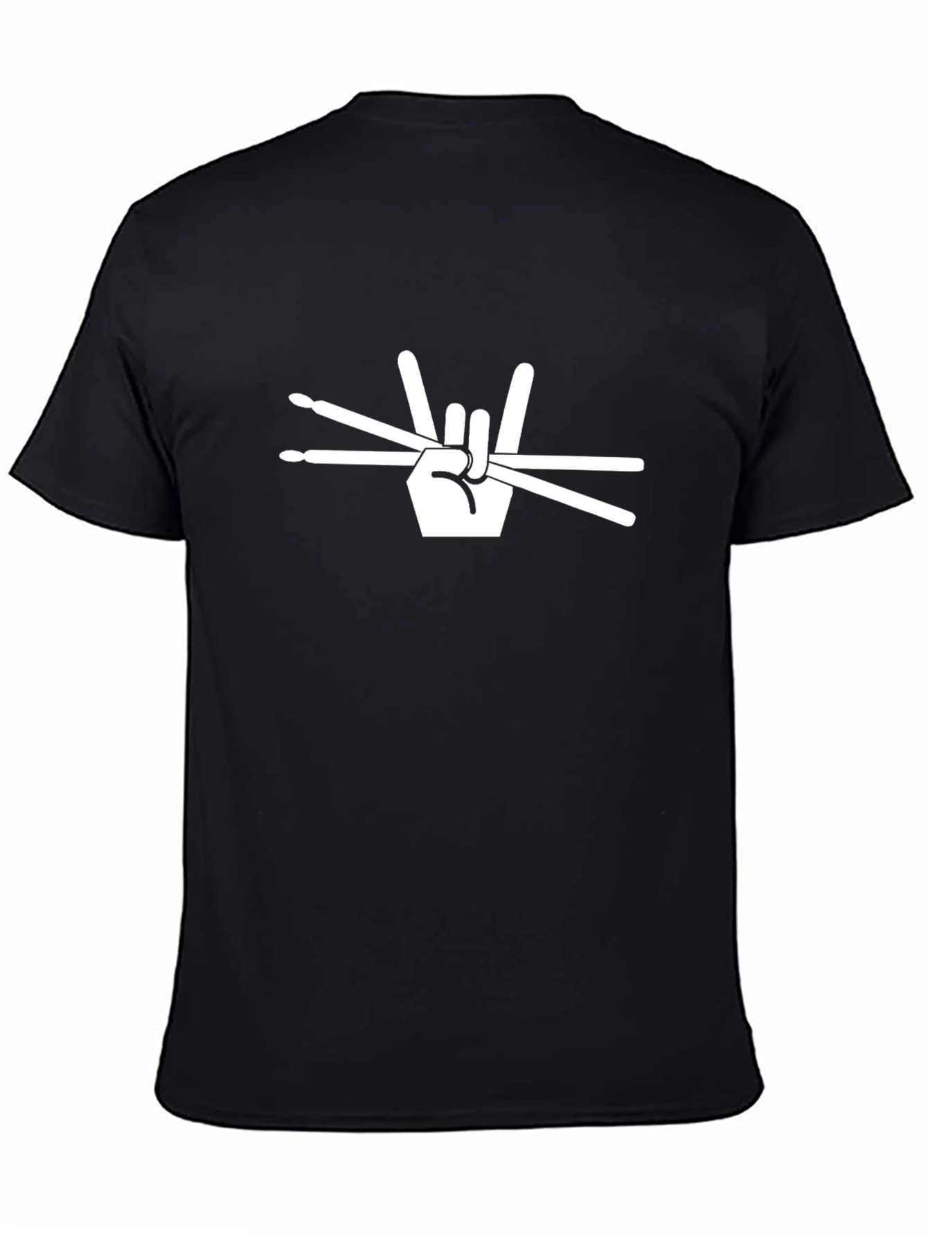 Rock On Drummer T-Shirt - Black