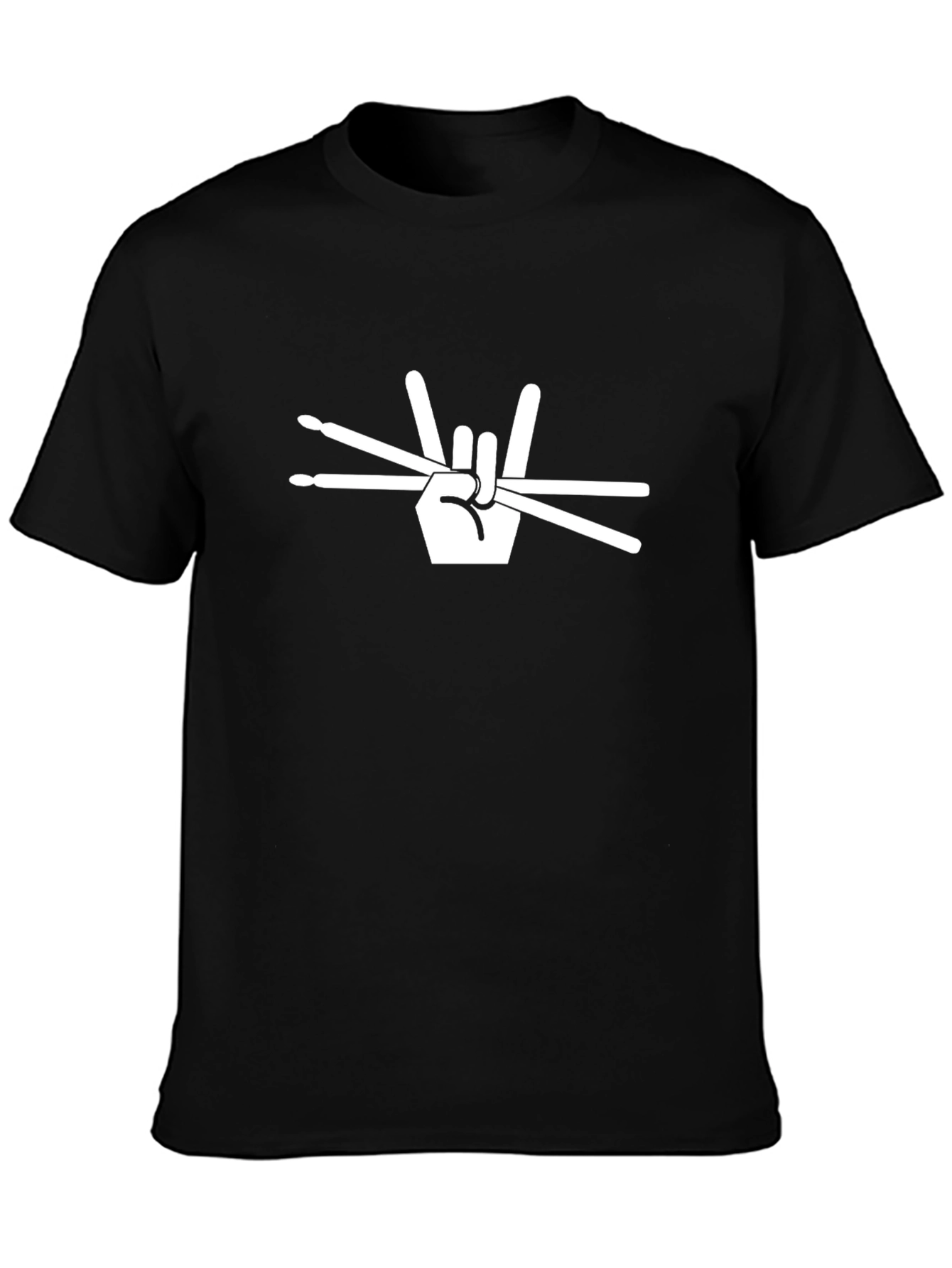 Rock On Drummer T-Shirt - Black