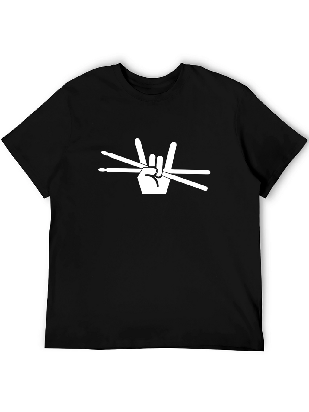 Rock On Drummer T-Shirt - Black