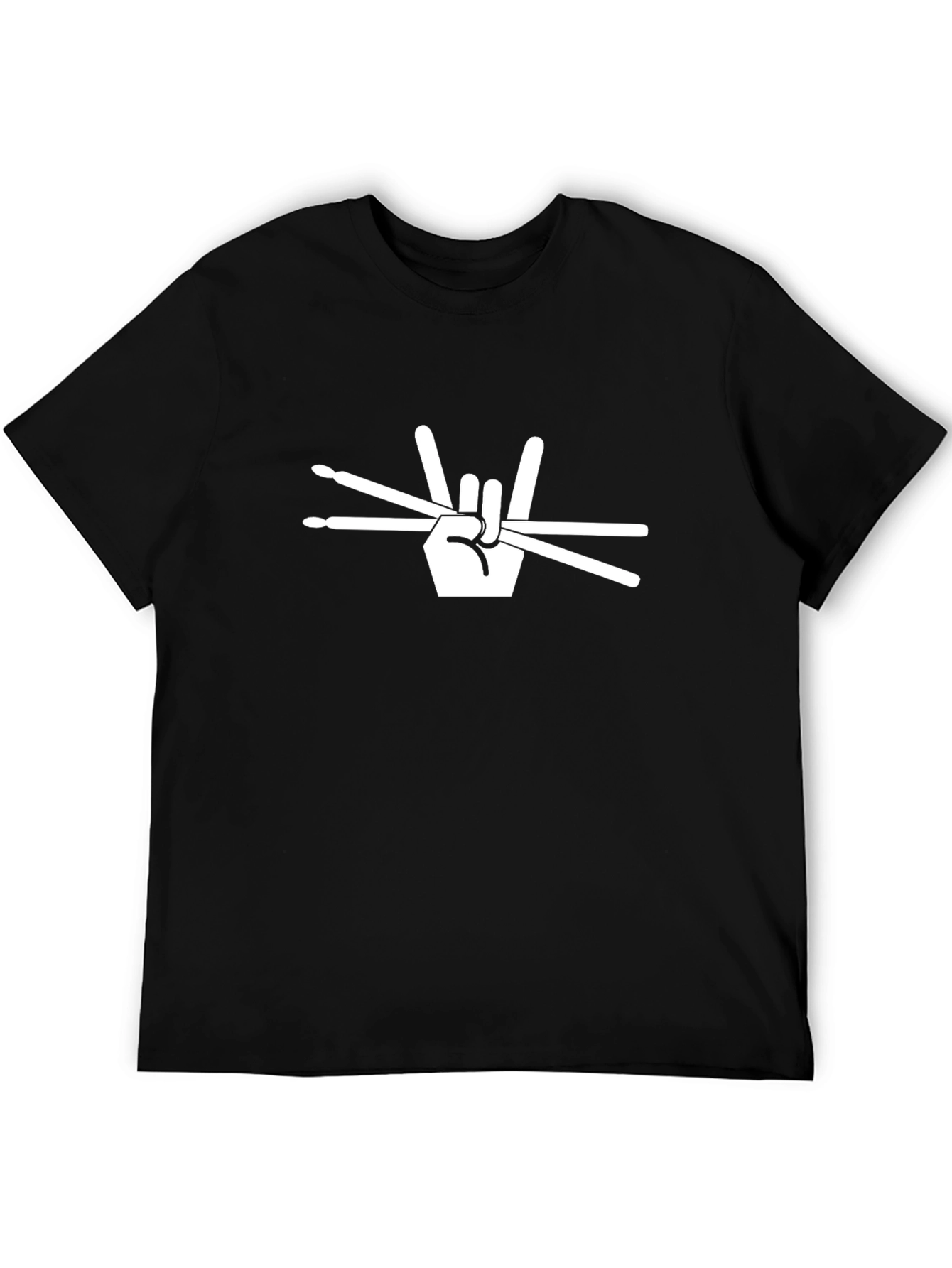 Rock On Drummer T-Shirt - Black