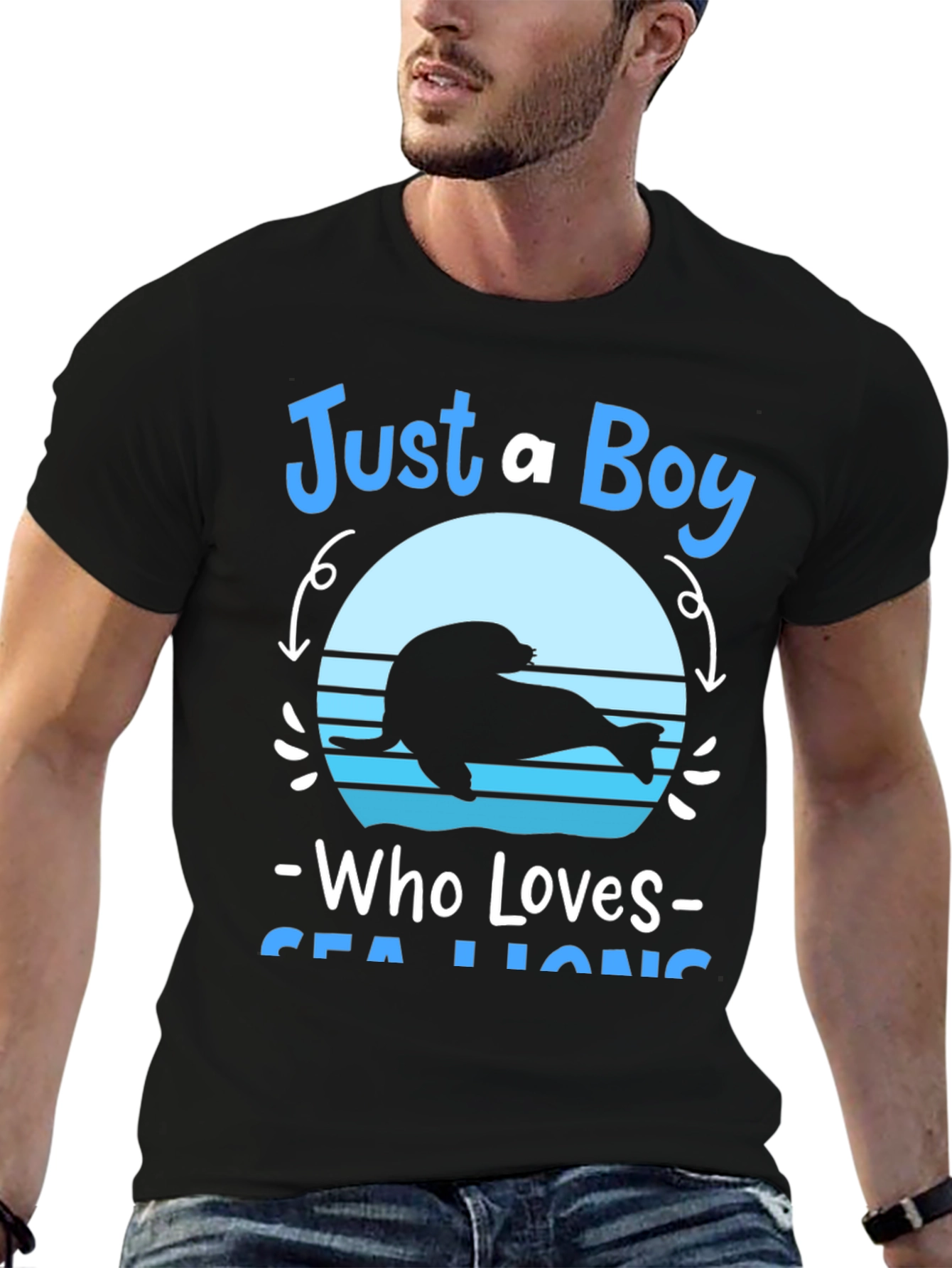 Just A Boy Who Loves Sea Lions Graphic Tee
