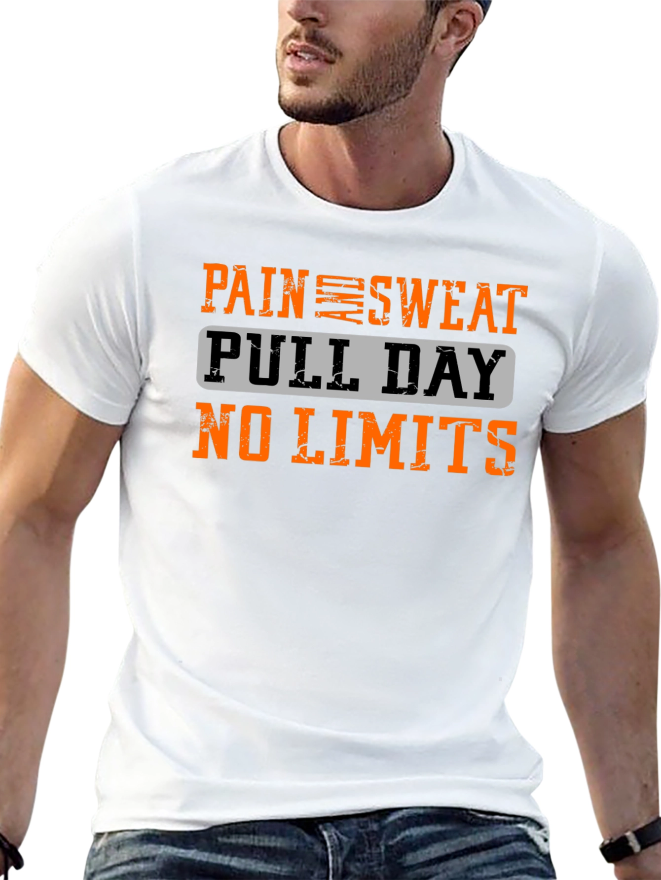 Pain Sweat Pull Day No Limits Workout T-Shirt