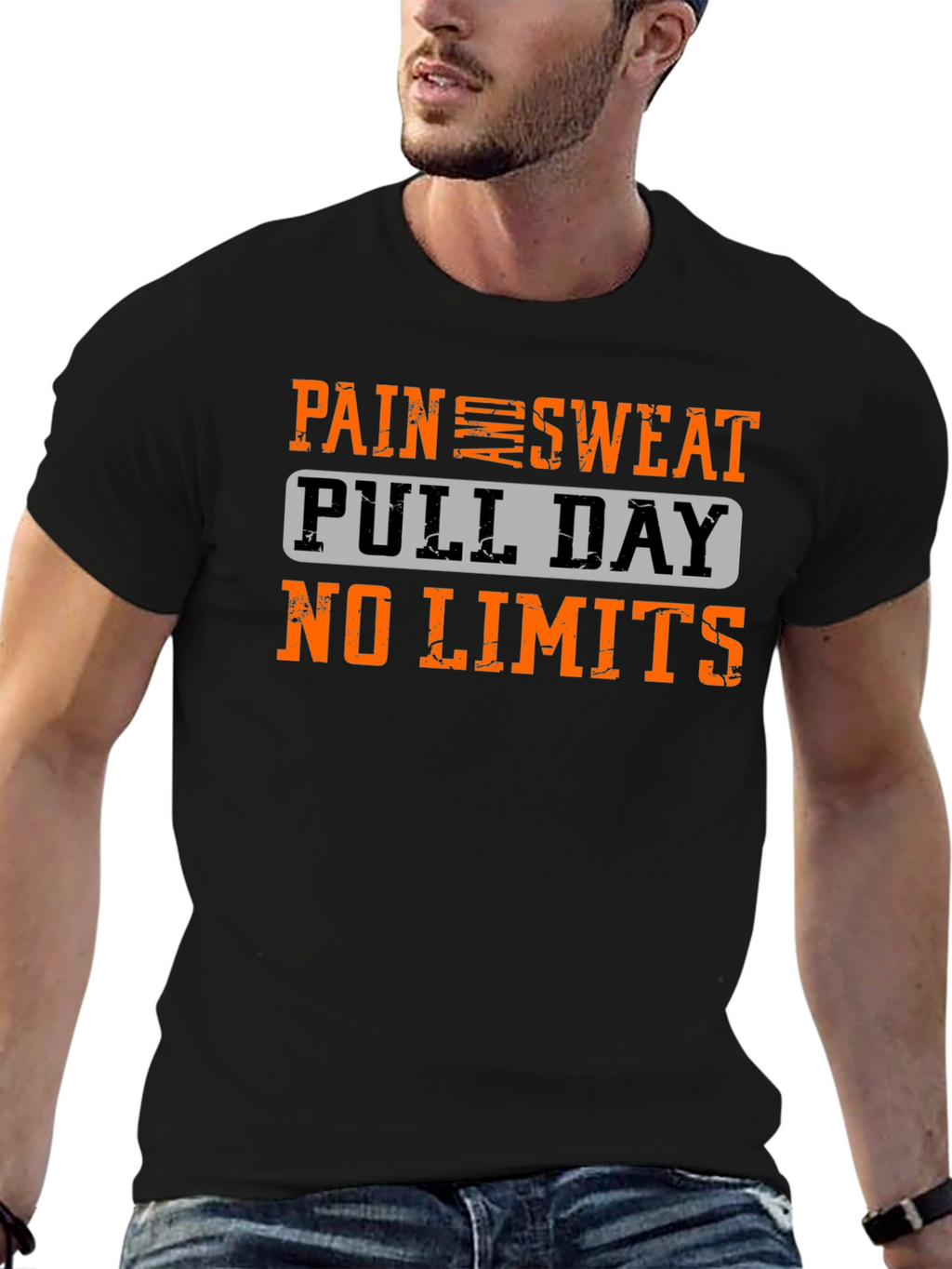 Pain Sweat Pull Day No Limits Workout T-Shirt