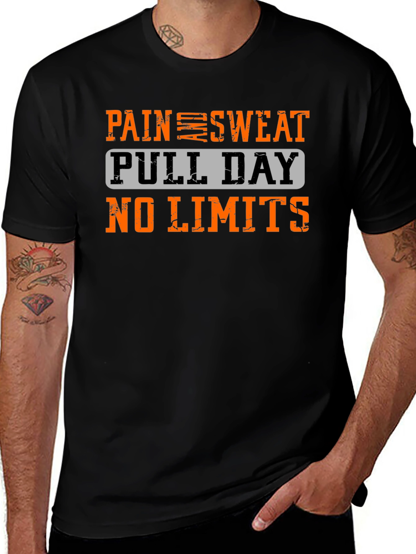 Pain Sweat Pull Day No Limits Workout T-Shirt