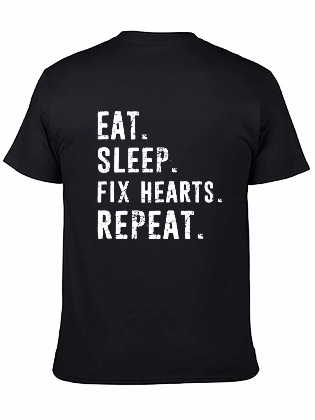 Eat Sleep Fix Hearts Repeat Black T-Shirt