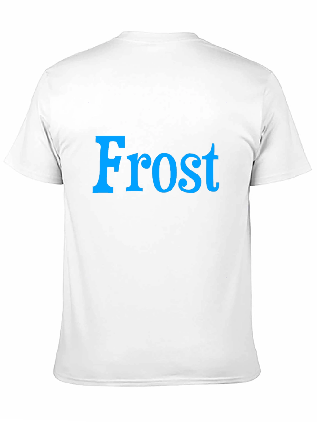 Frost Graphic Tee - Cool Blue Text on Black Shirt