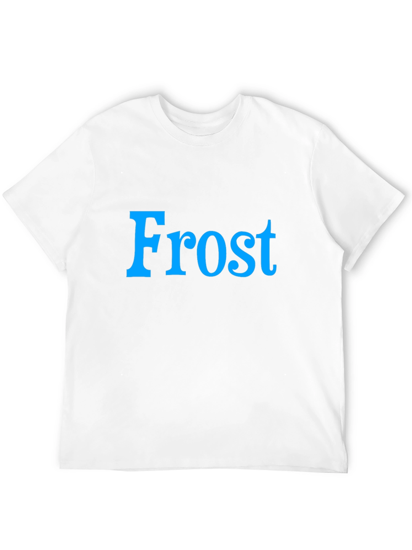 Frost Graphic Tee - Cool Blue Text on Black Shirt