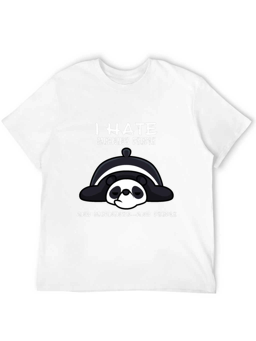 I Hate Morning People Panda Graphic T-Shirt
