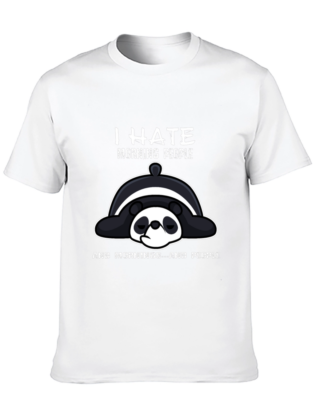 I Hate Morning People Panda Graphic T-Shirt