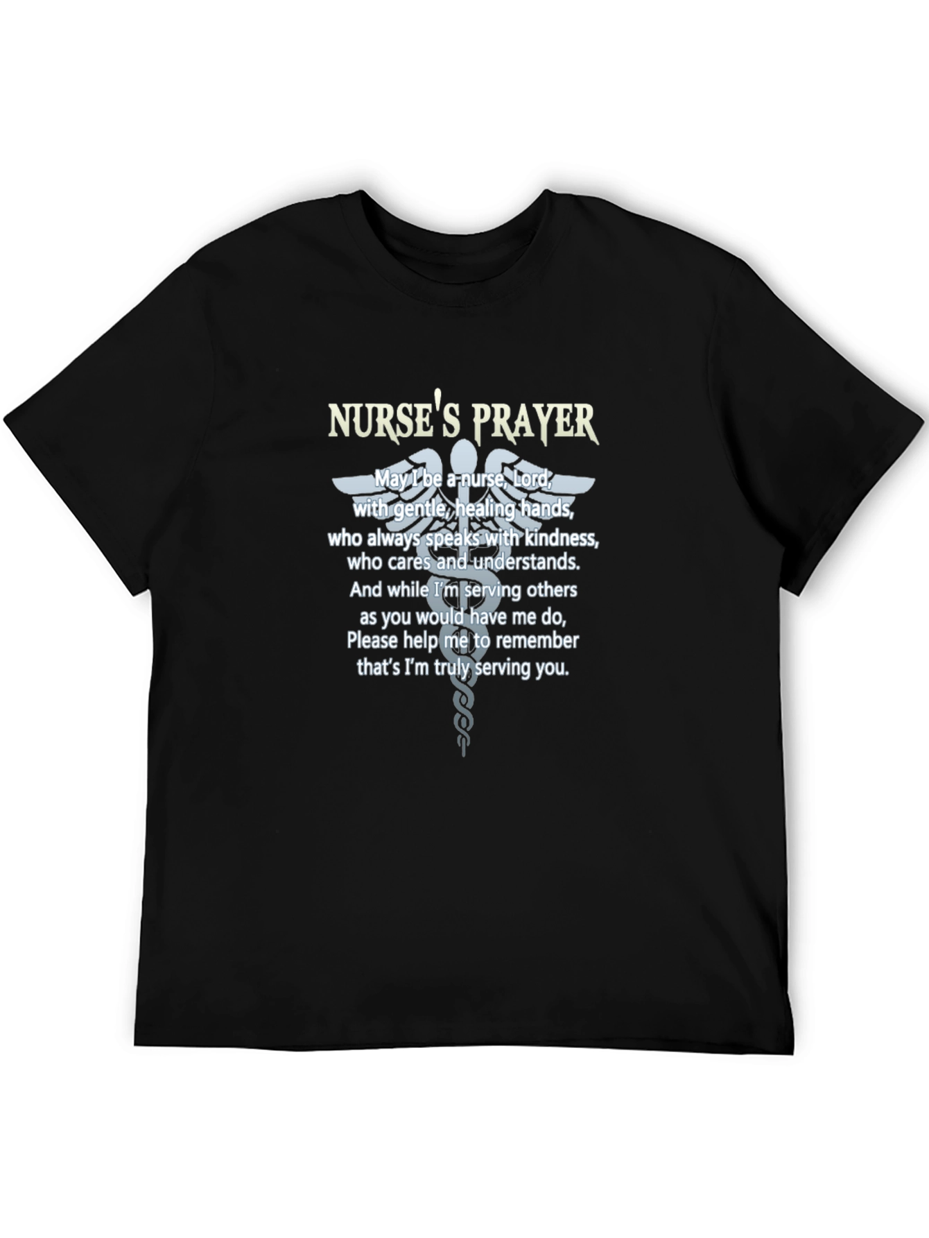 Nurses Prayer T-Shirt - Caring Hands Design