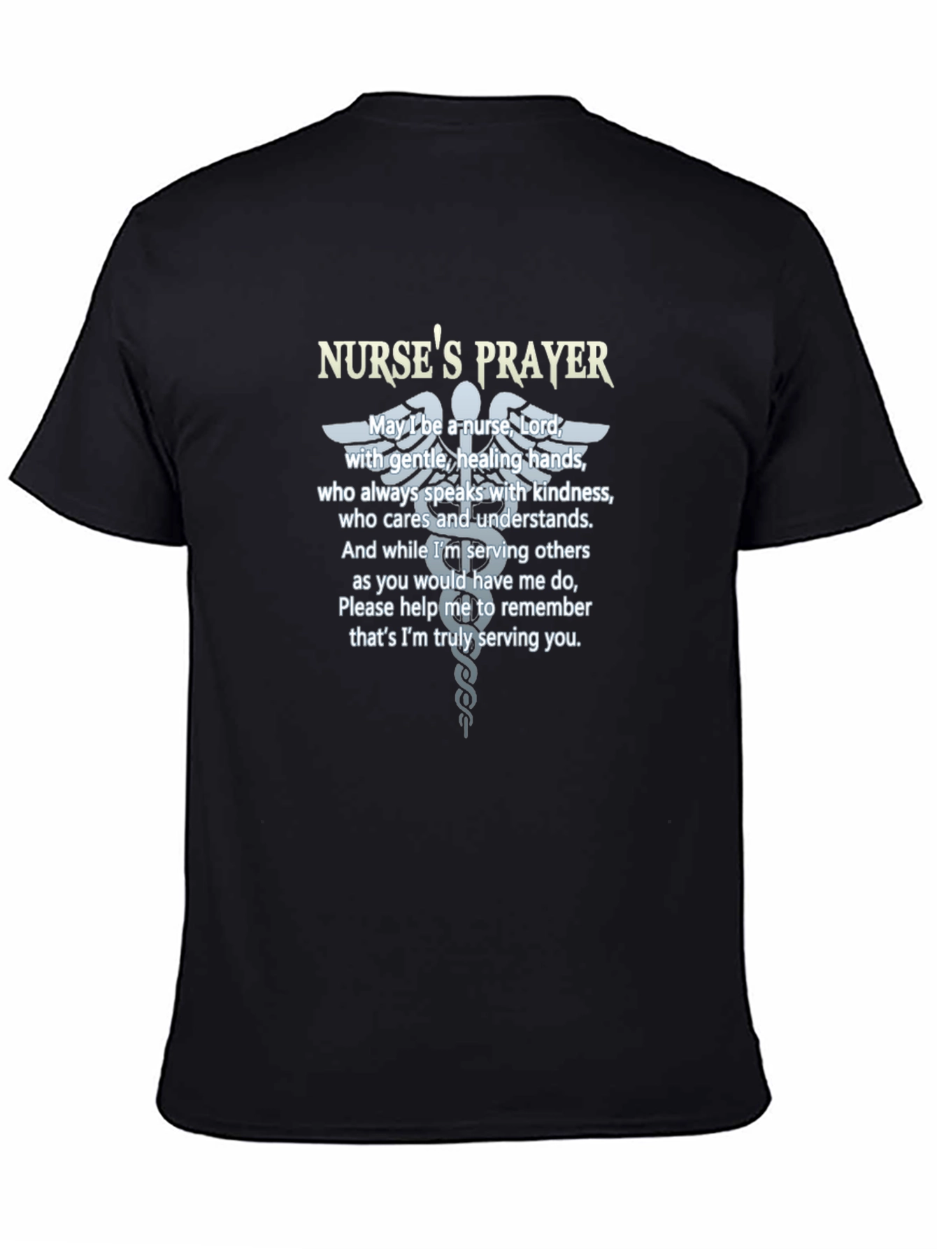 Nurses Prayer T-Shirt - Caring Hands Design