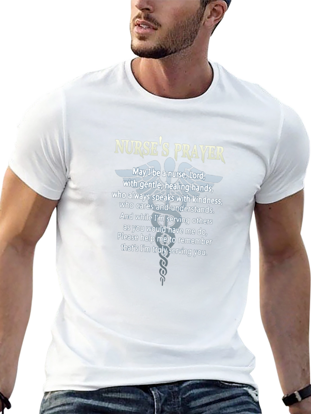 Nurses Prayer T-Shirt - Caring Hands Design