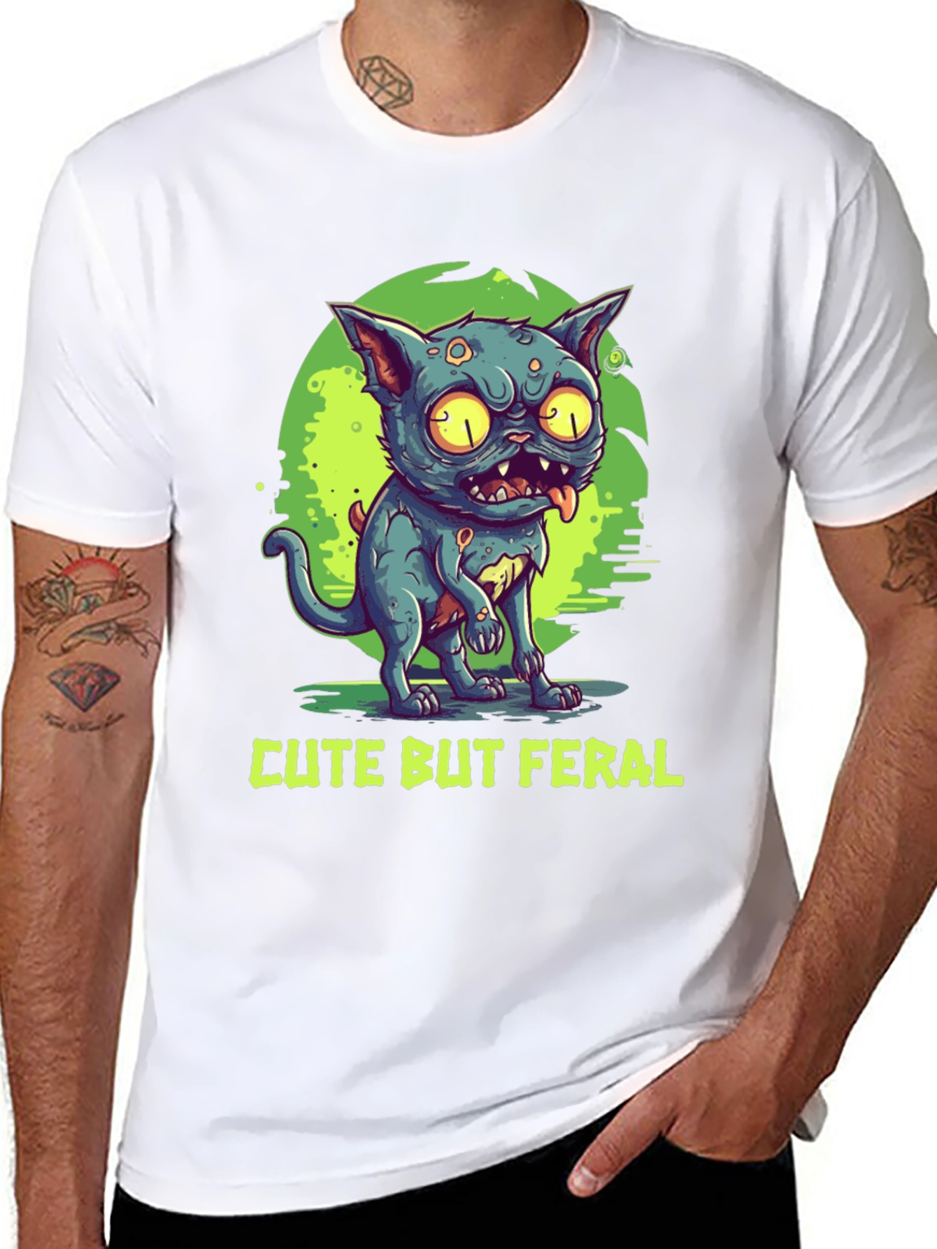 Cute But Feral Cat Graphic Tee
