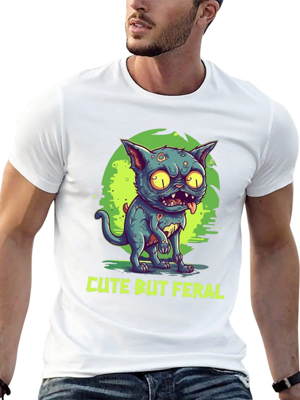 Cute But Feral Cat Graphic Tee