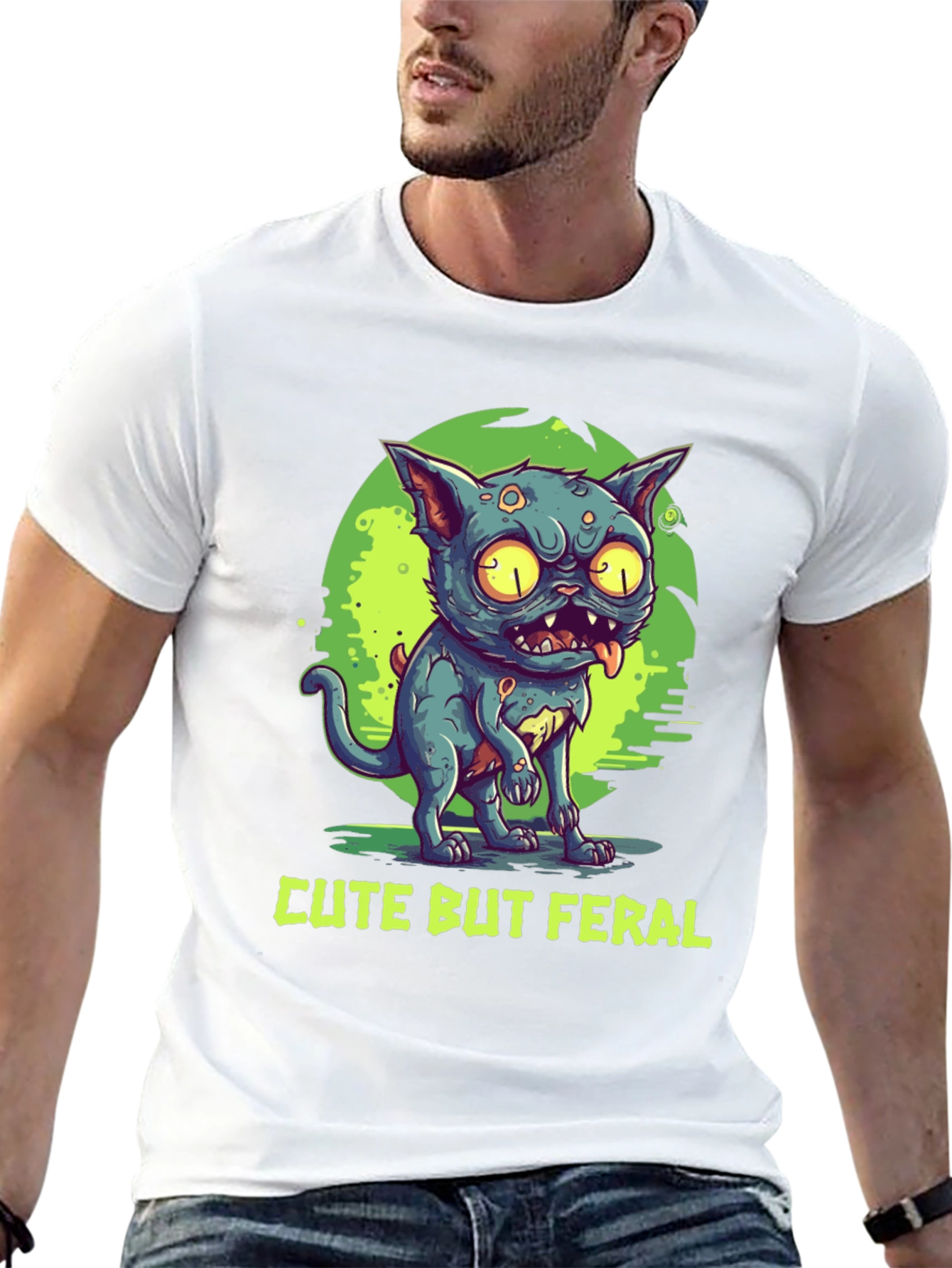 Cute But Feral Cat Graphic Tee