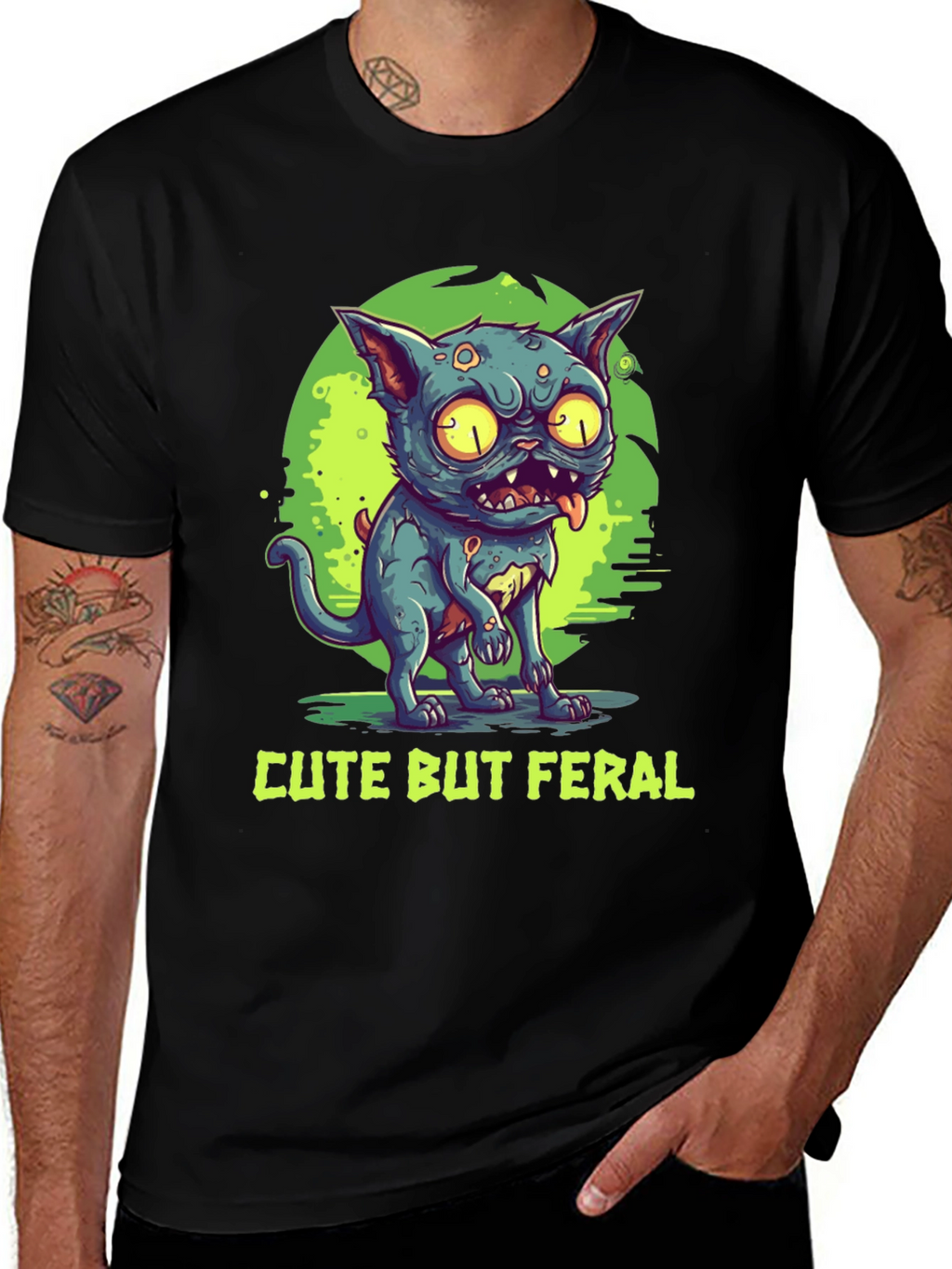 Cute But Feral Cat Graphic Tee