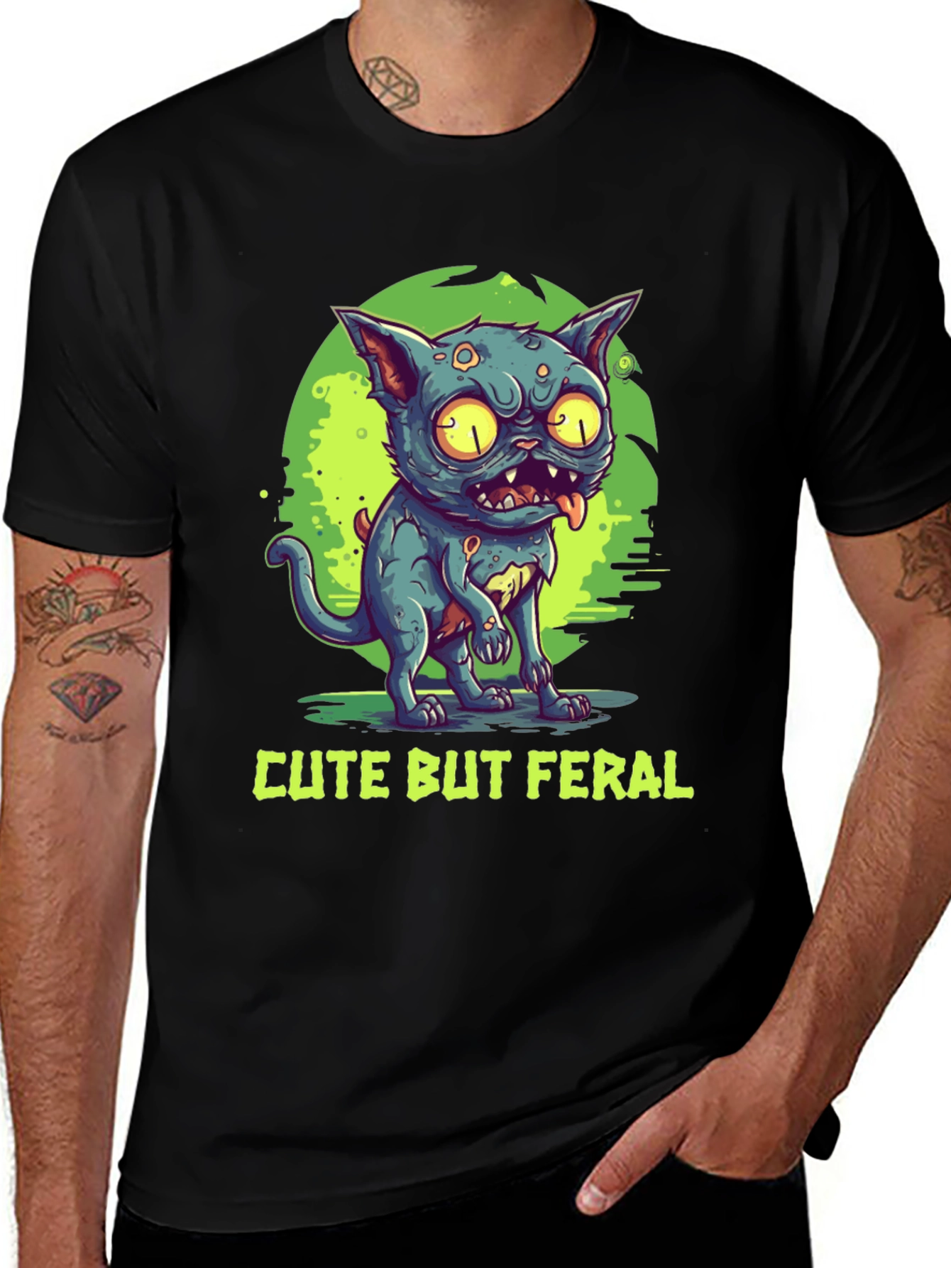 Cute But Feral Cat Graphic Tee