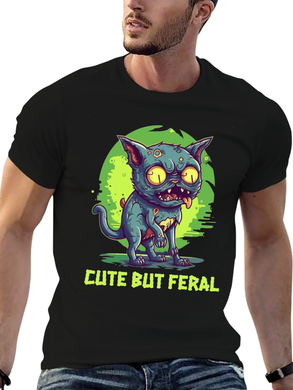 Cute But Feral Cat Graphic Tee