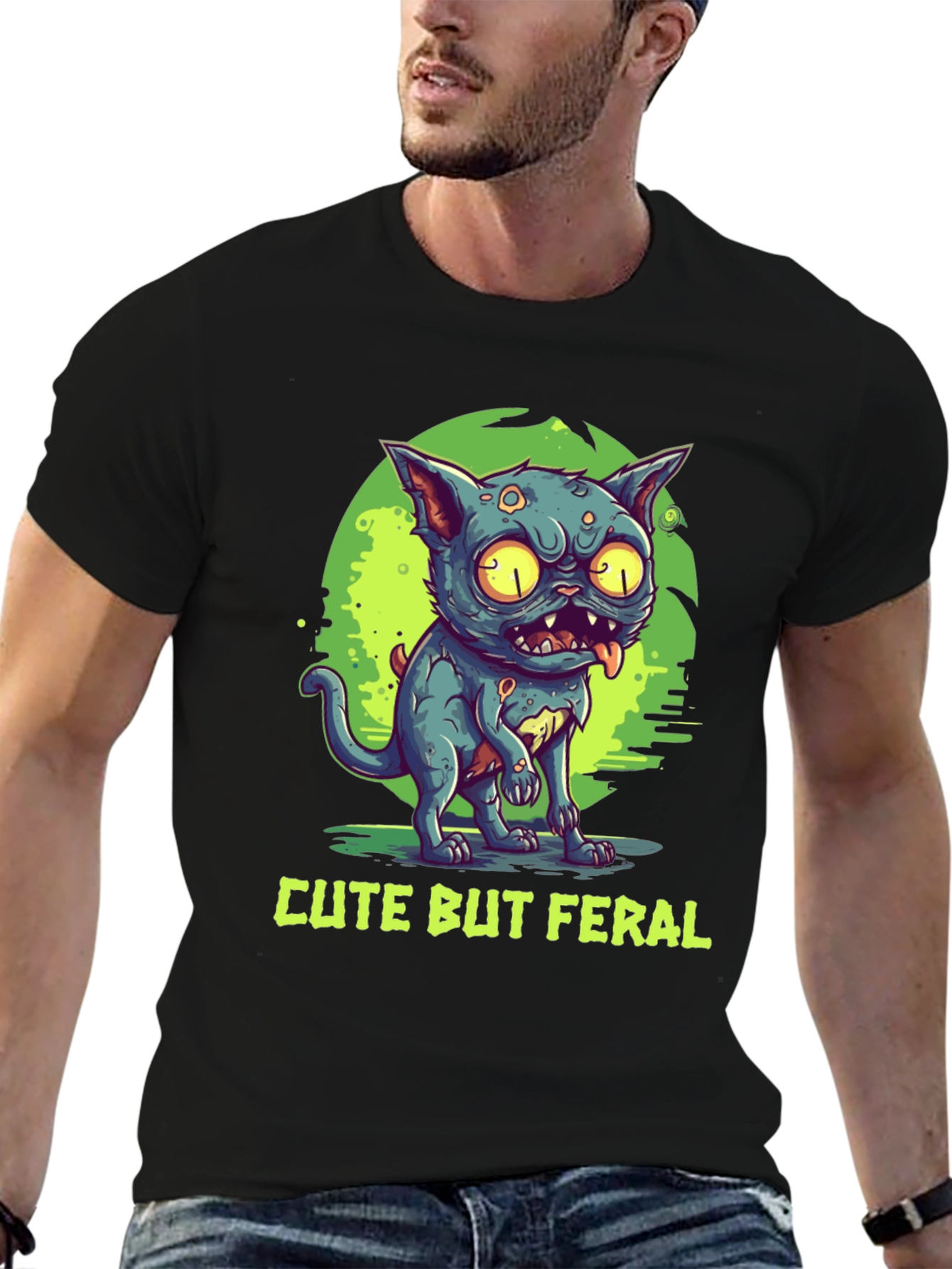 Cute But Feral Cat Graphic Tee