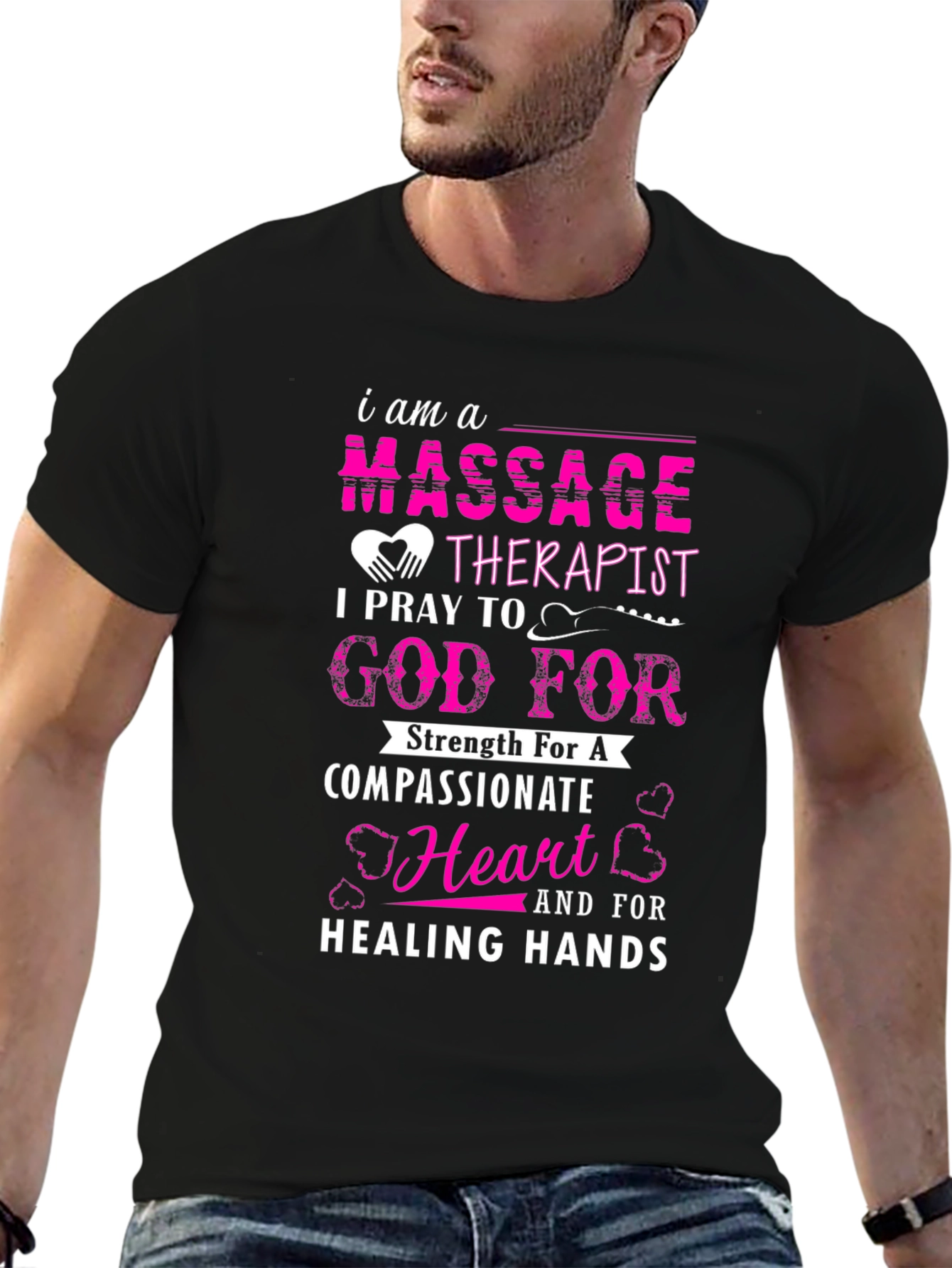 Massage Therapist Prayer Black T-Shirt