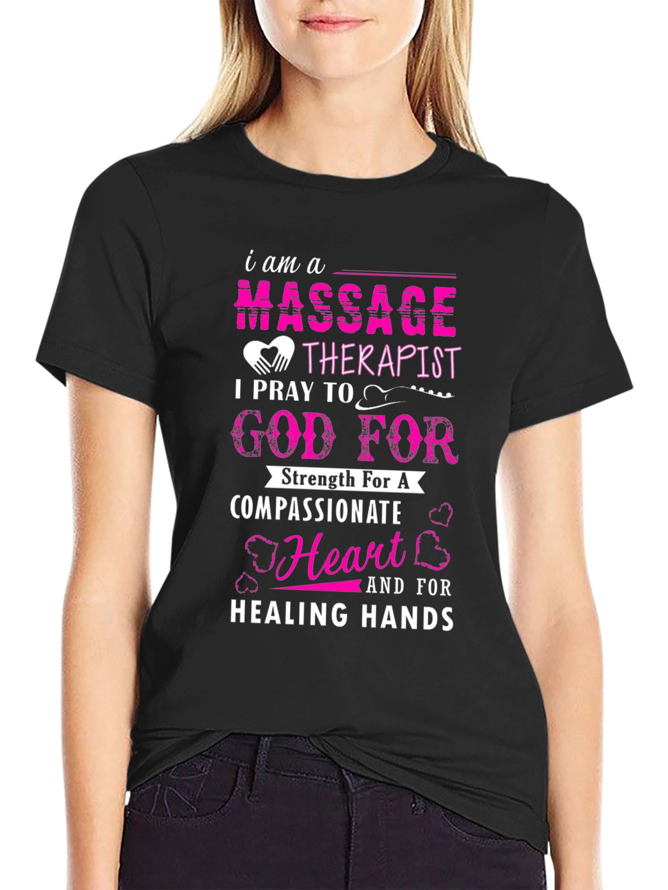 Massage Therapist Prayer Black T-Shirt