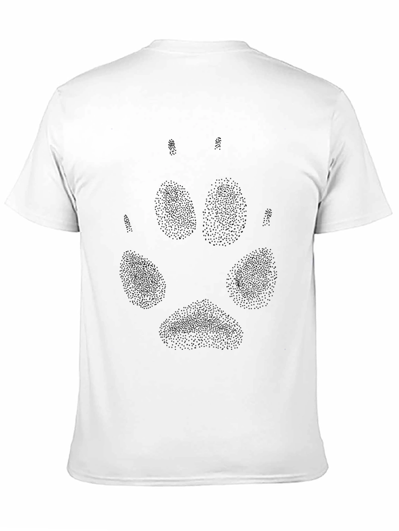 Black Wolf Paw Print T-Shirt - Casual Style