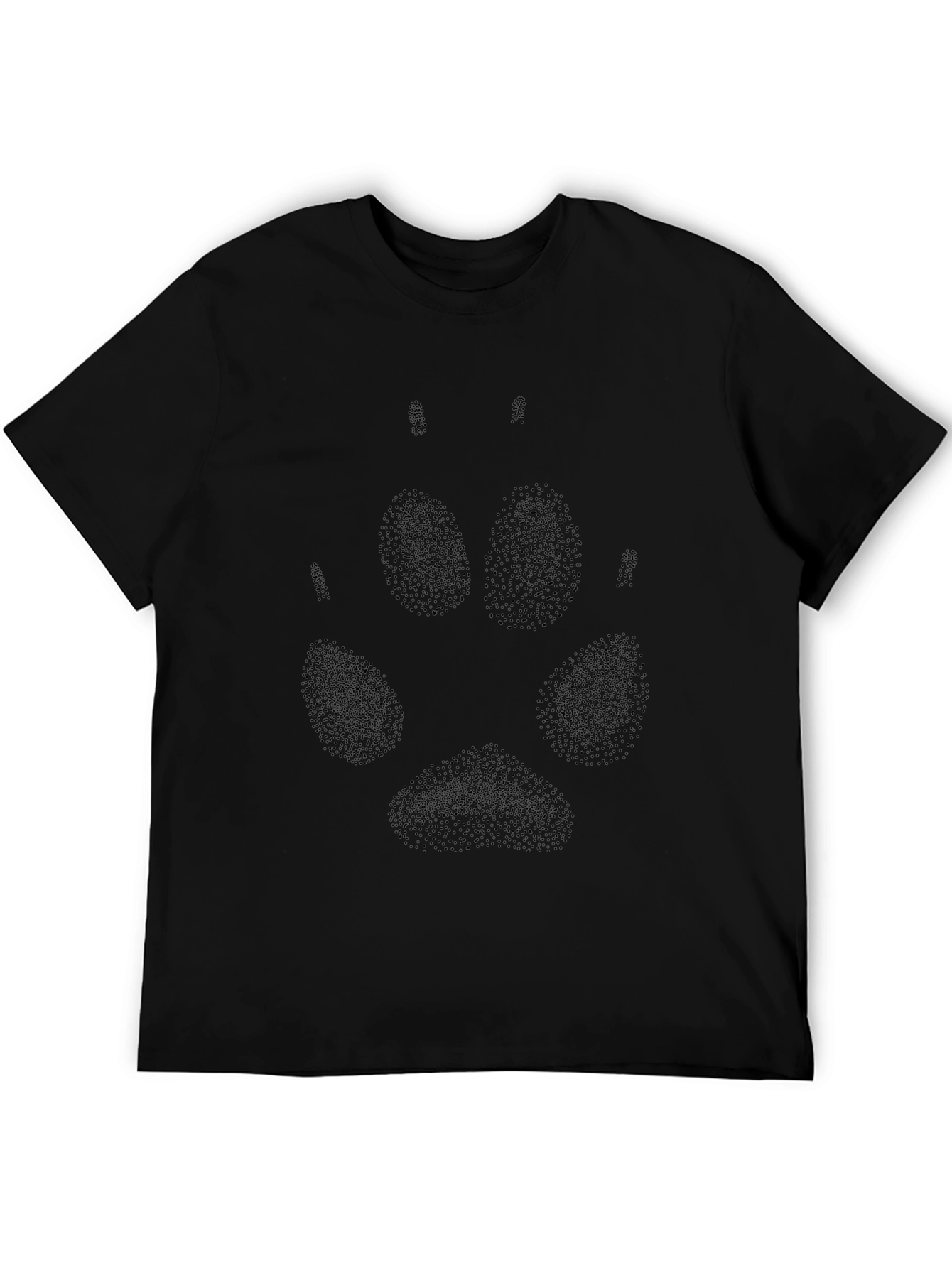 Black Wolf Paw Print T-Shirt - Casual Style