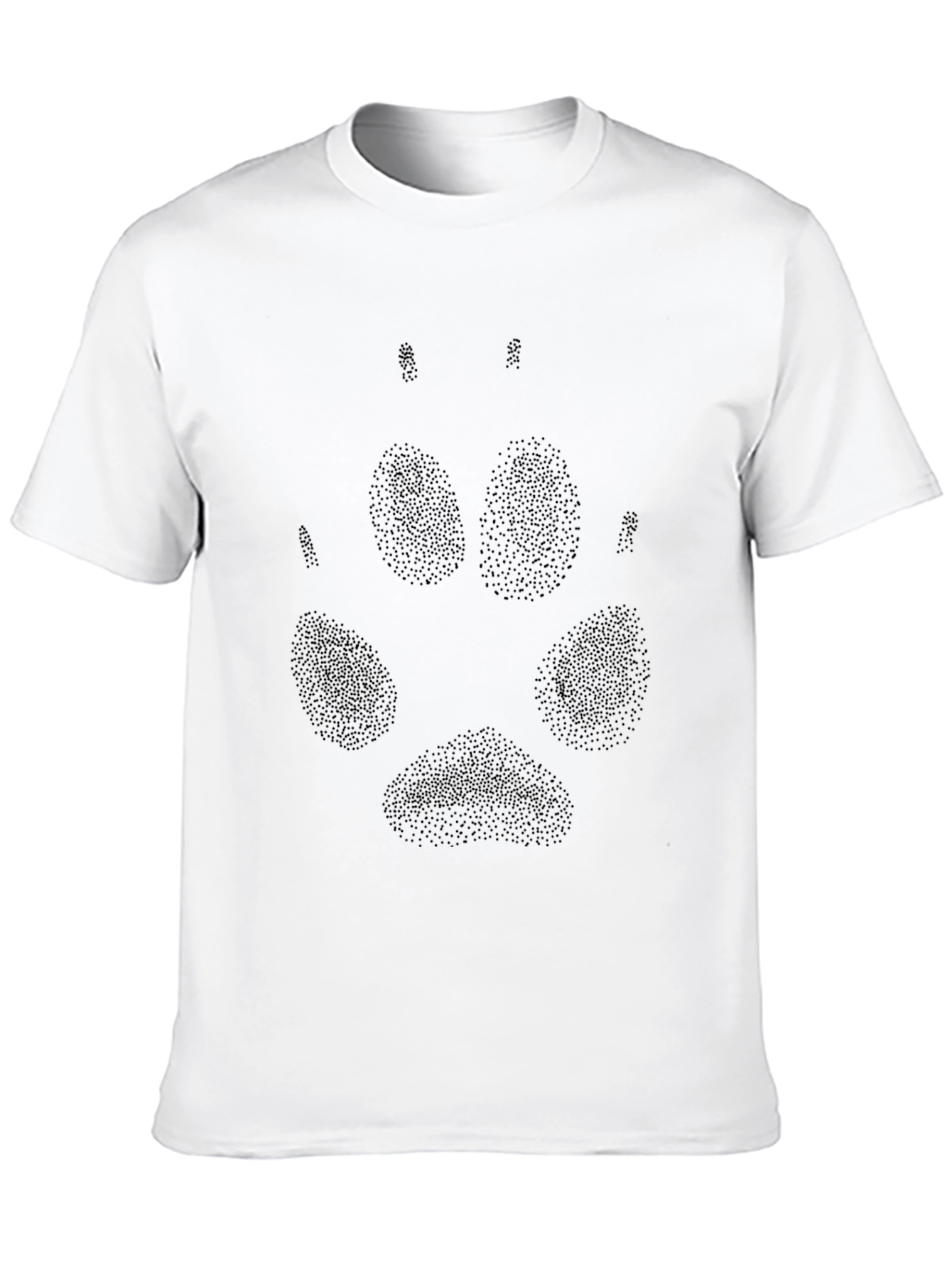 Black Wolf Paw Print T-Shirt - Casual Style