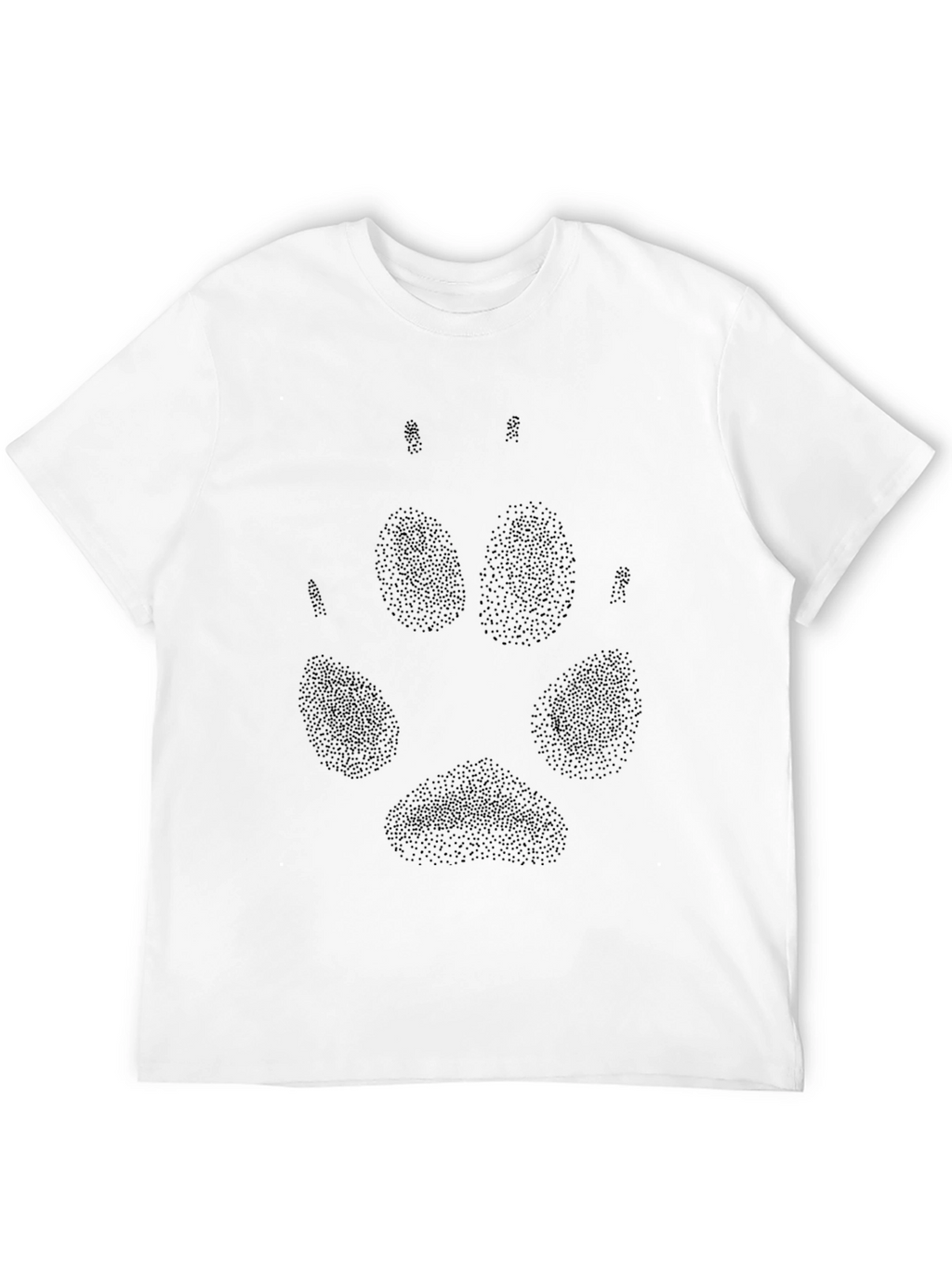 Black Wolf Paw Print T-Shirt - Casual Style