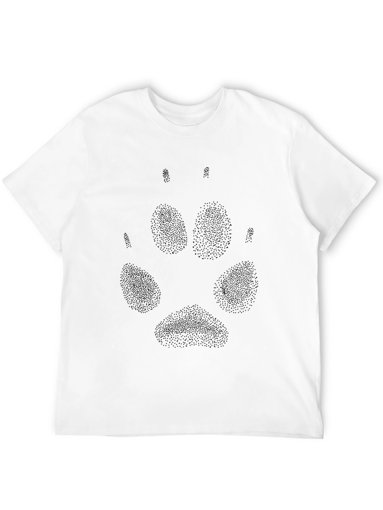 Black Wolf Paw Print T-Shirt - Casual Style