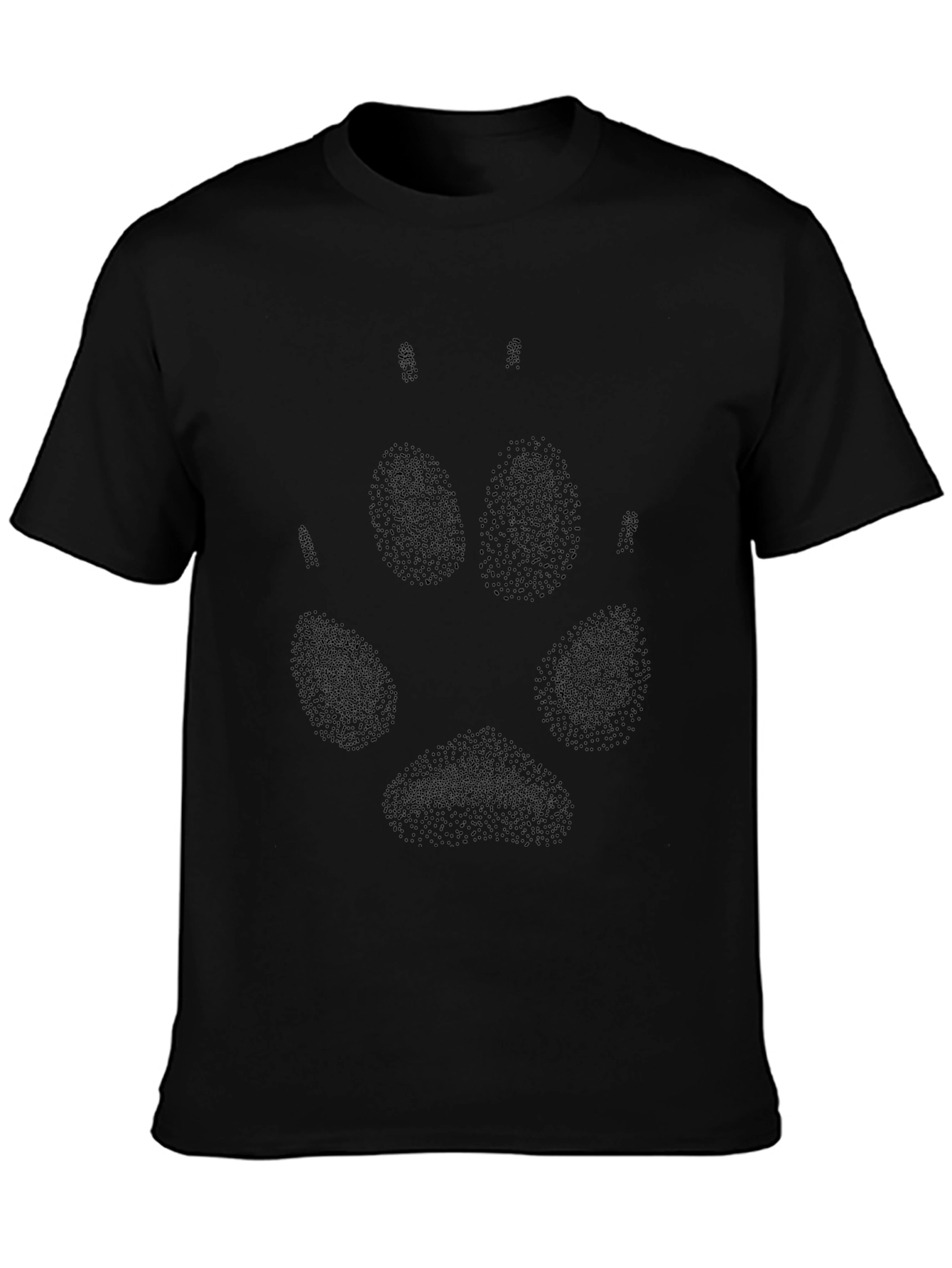 Black Wolf Paw Print T-Shirt - Casual Style