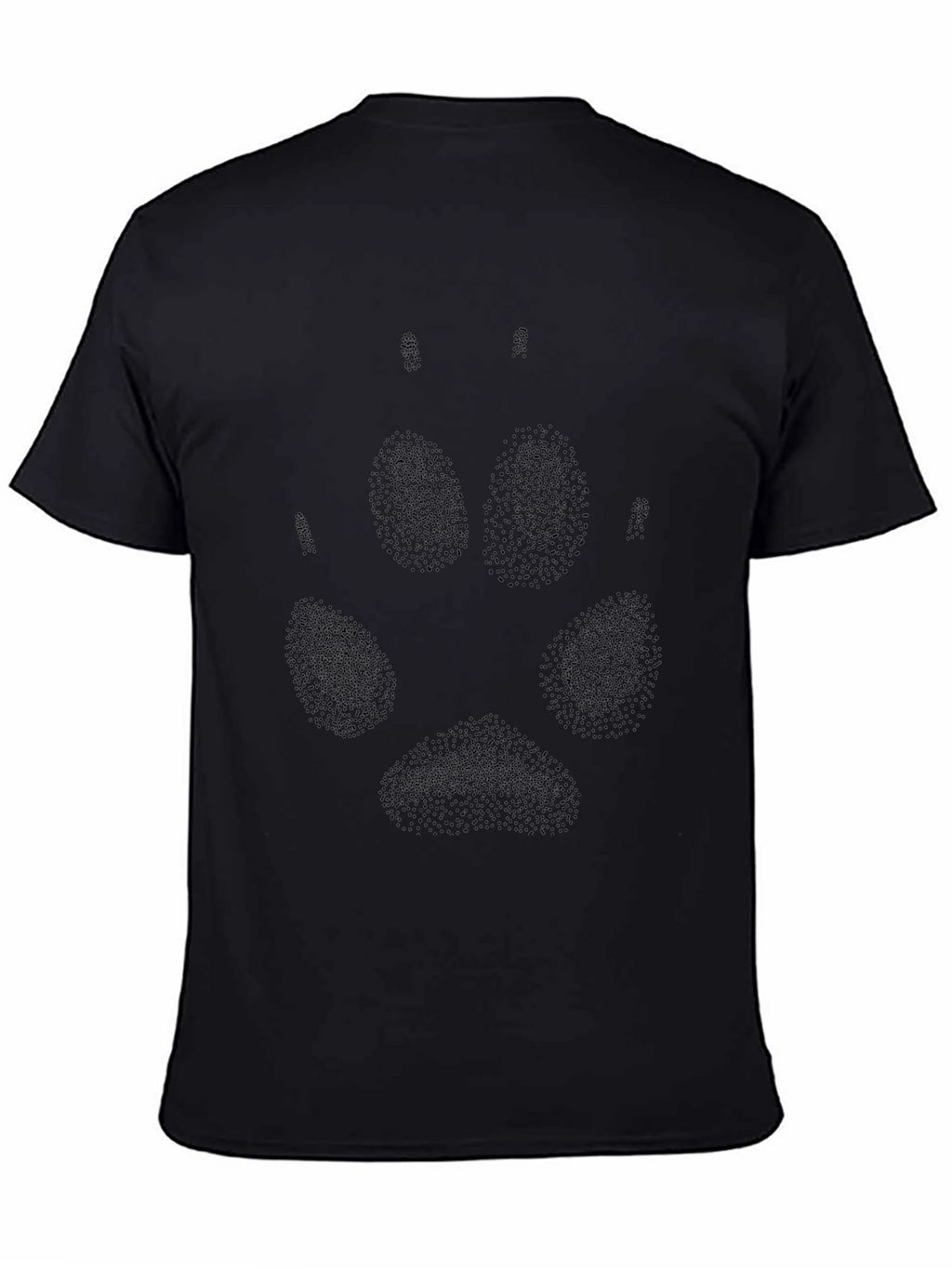 Black Wolf Paw Print T-Shirt - Casual Style