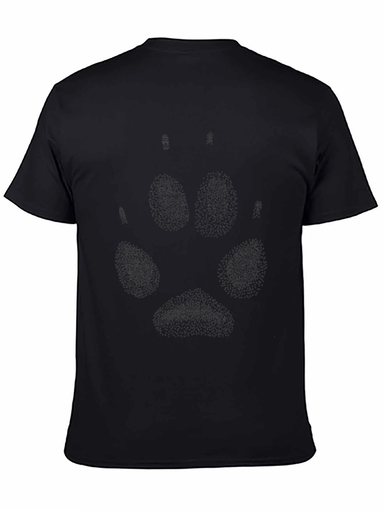 Black Wolf Paw Print T-Shirt - Casual Style