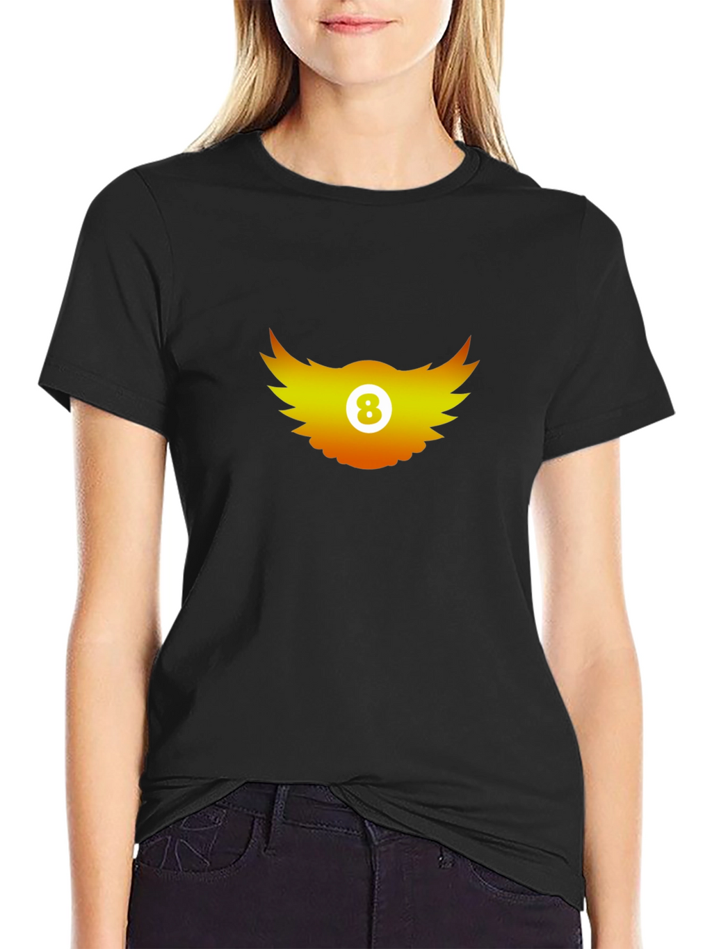 Cool Graphic Tee - 8 Ball Wings Design