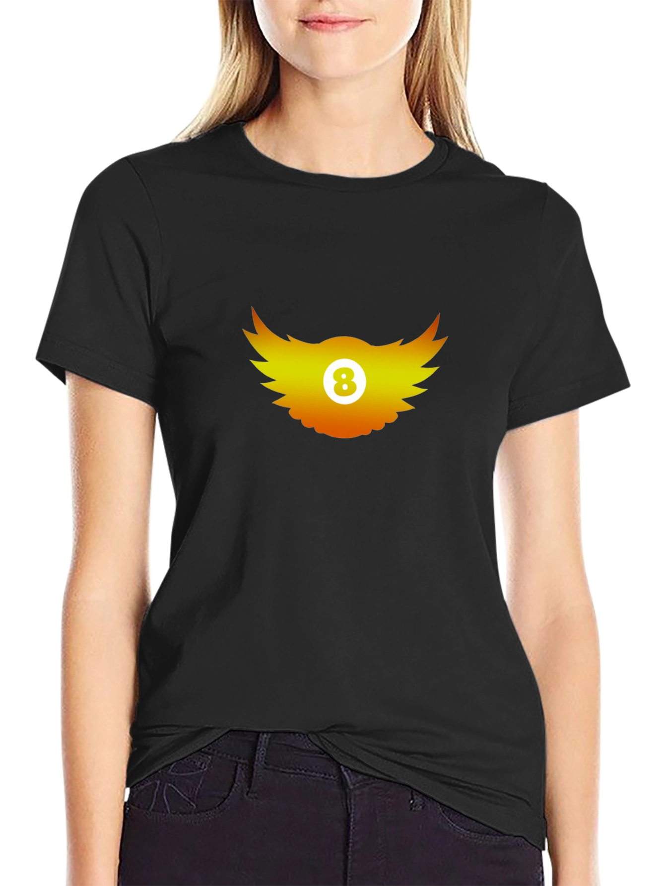 Cool Graphic Tee - 8 Ball Wings Design