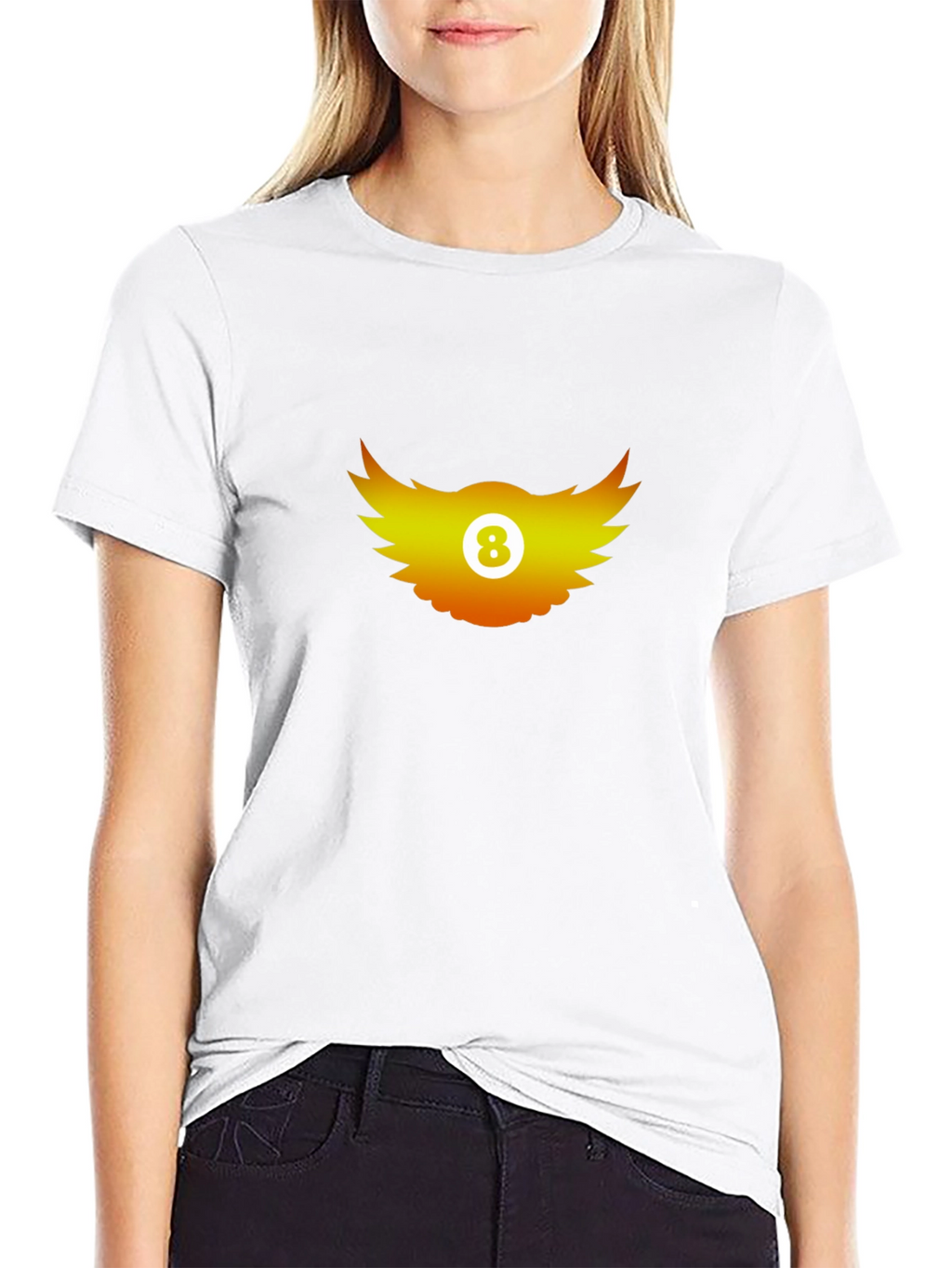 Cool Graphic Tee - 8 Ball Wings Design
