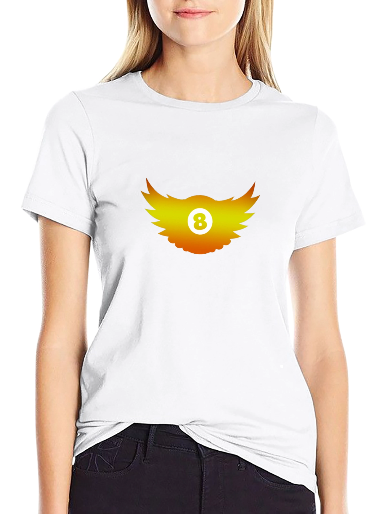 Cool Graphic Tee - 8 Ball Wings Design
