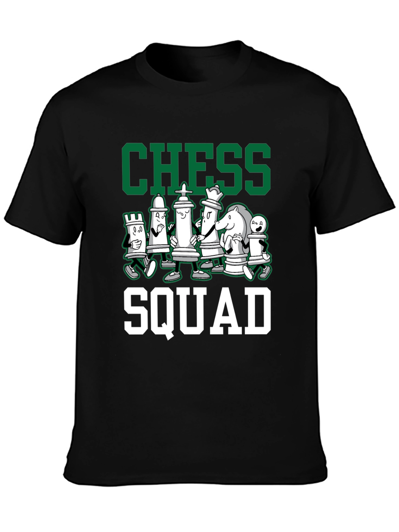 Chess Squad Graphic Tee - Black Cotton T-Shirt