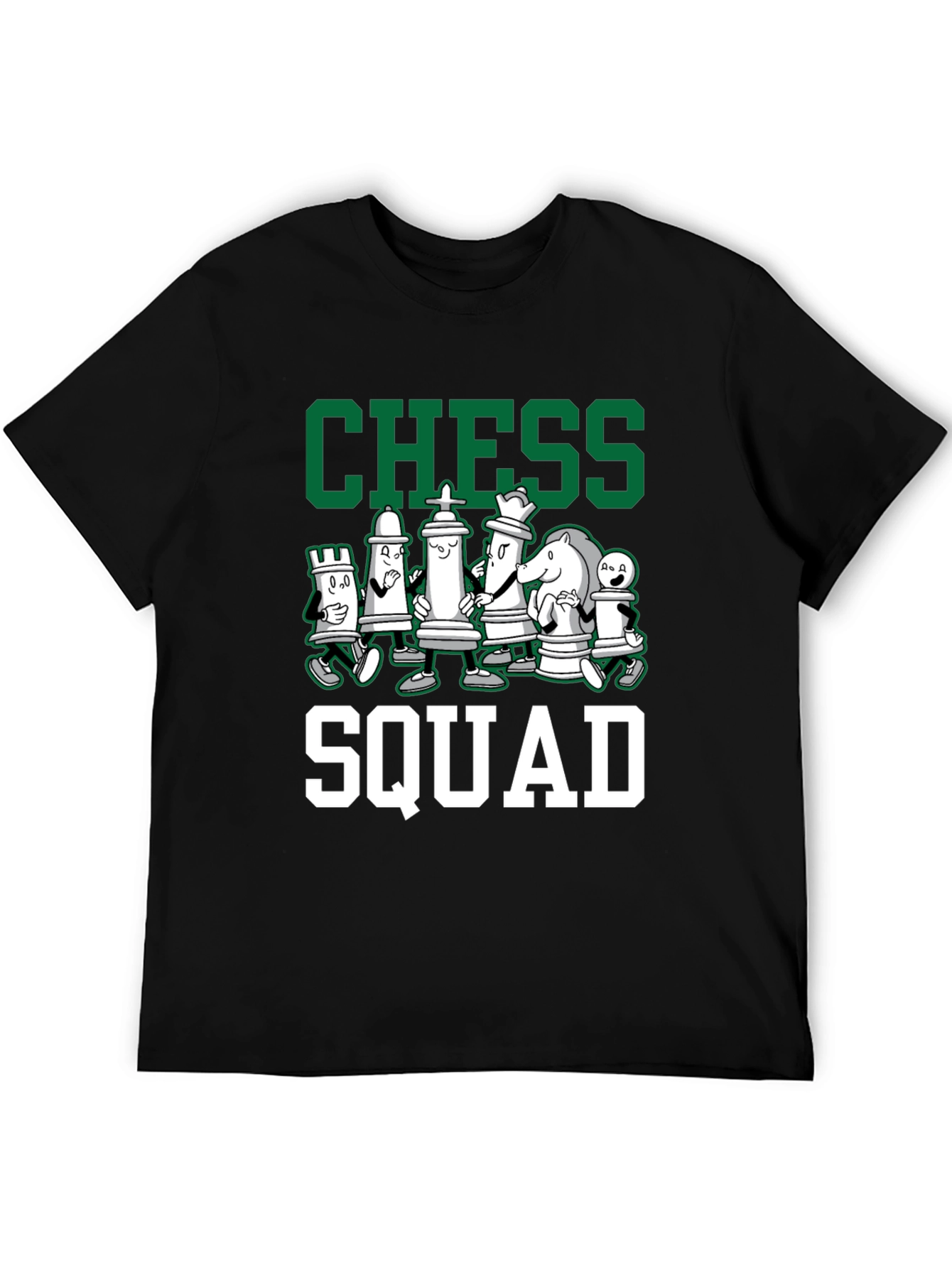 Chess Squad Graphic Tee - Black Cotton T-Shirt