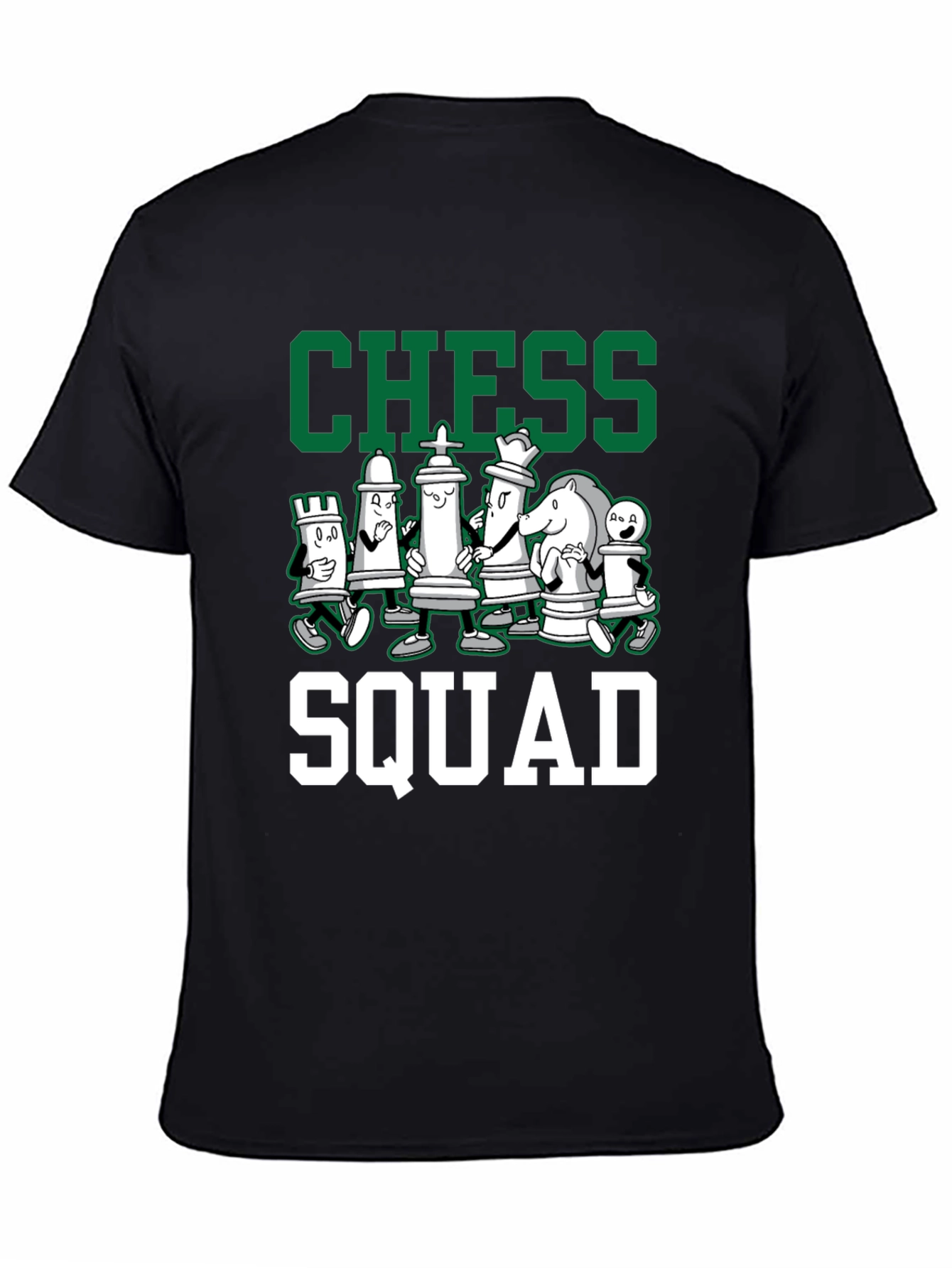 Chess Squad Graphic Tee - Black Cotton T-Shirt